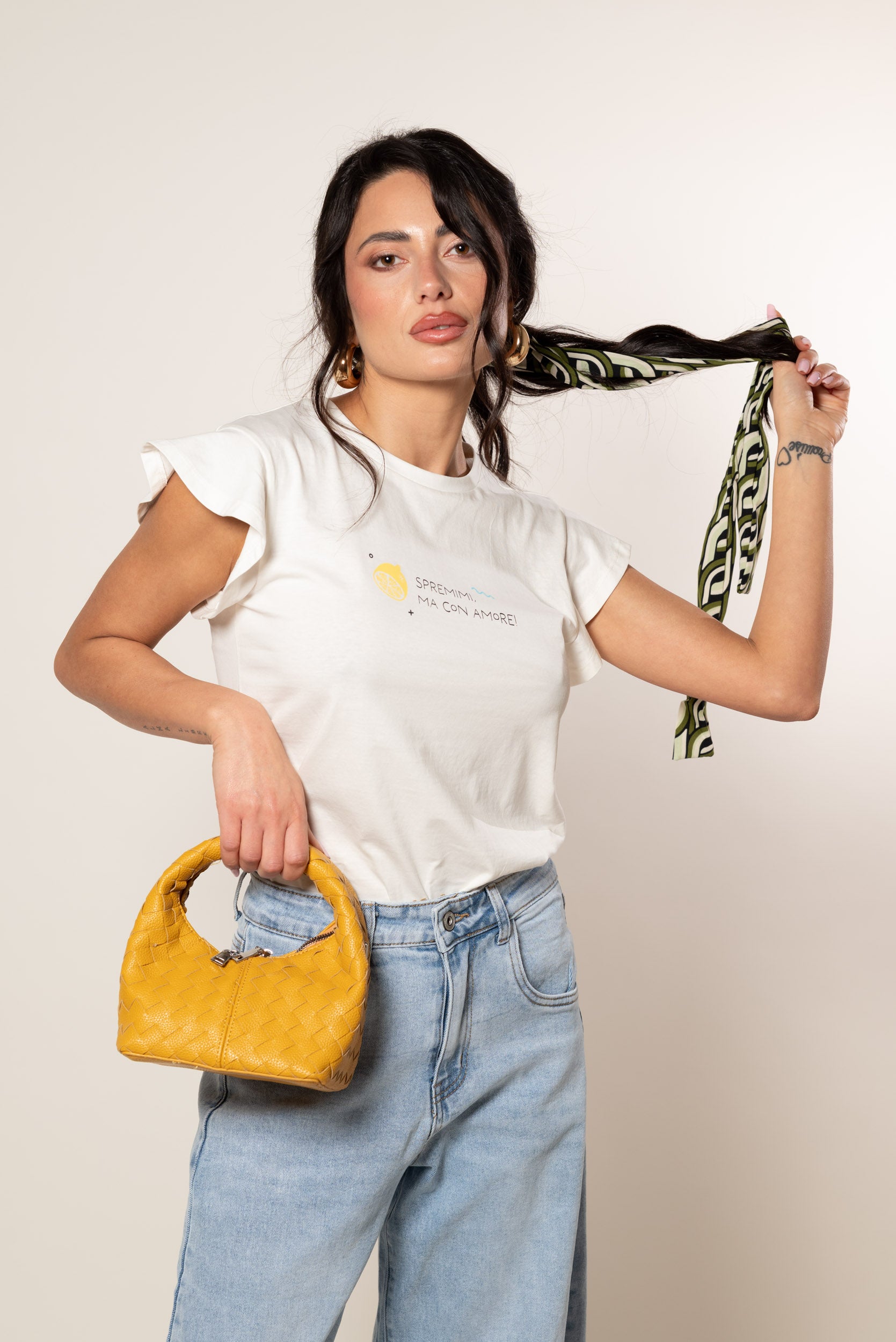 T-Shirt lemon con amore|Colore:Bianco latte