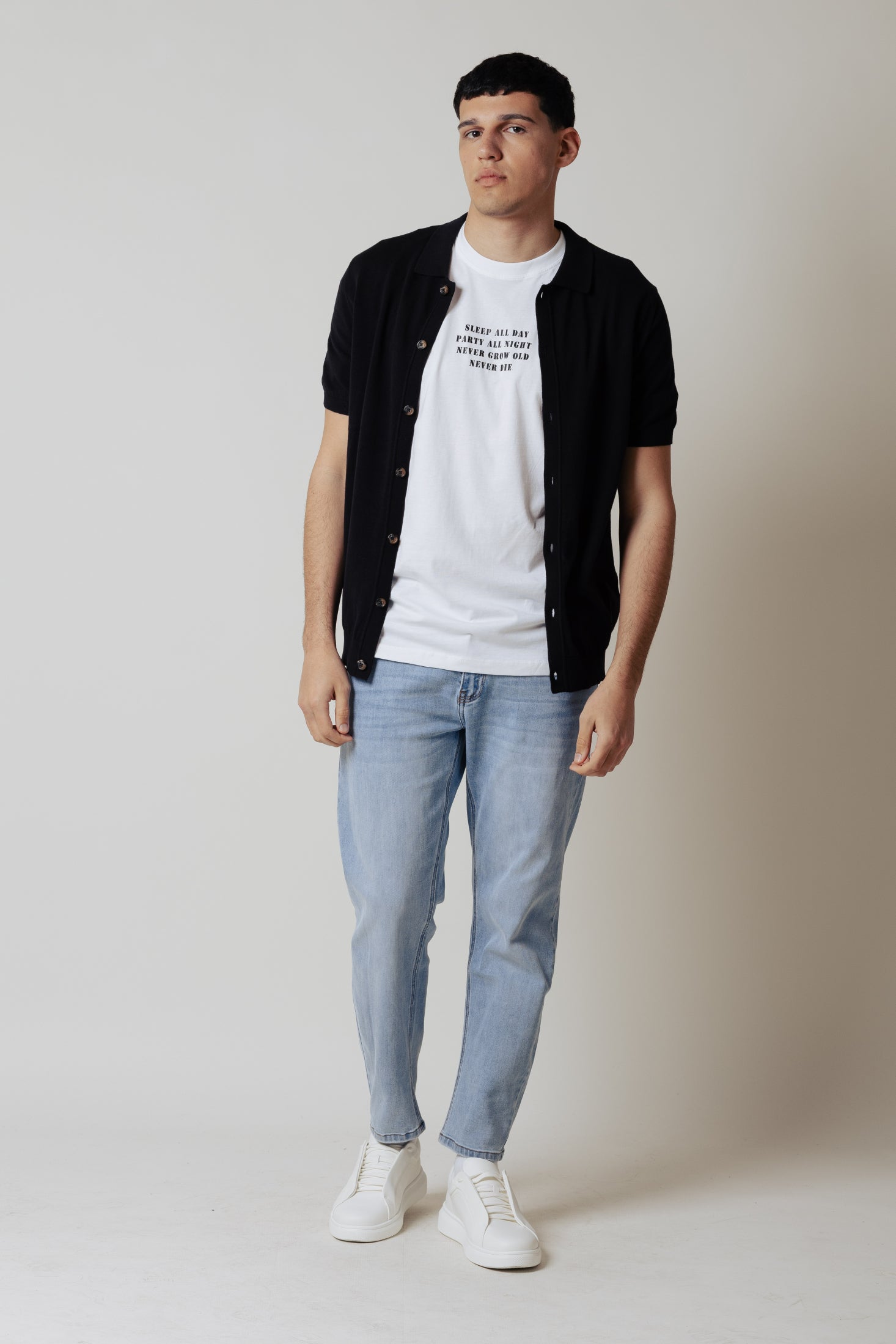 Polo Cardigan|Colore:Nero