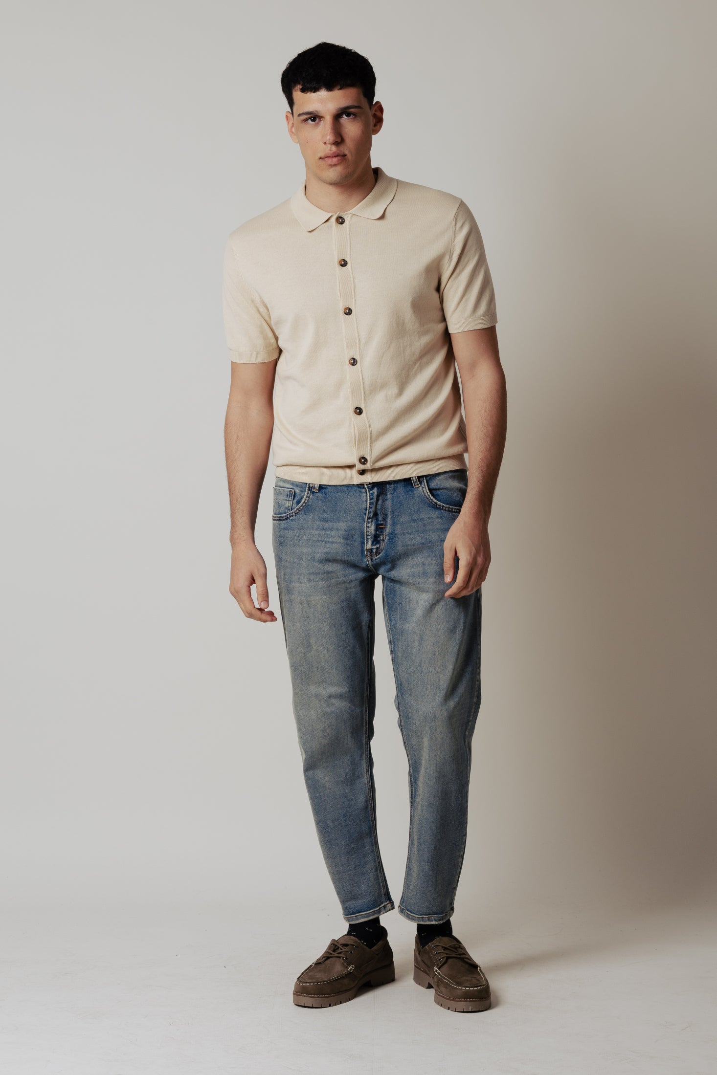 Polo Cardigan|Colore:Corda