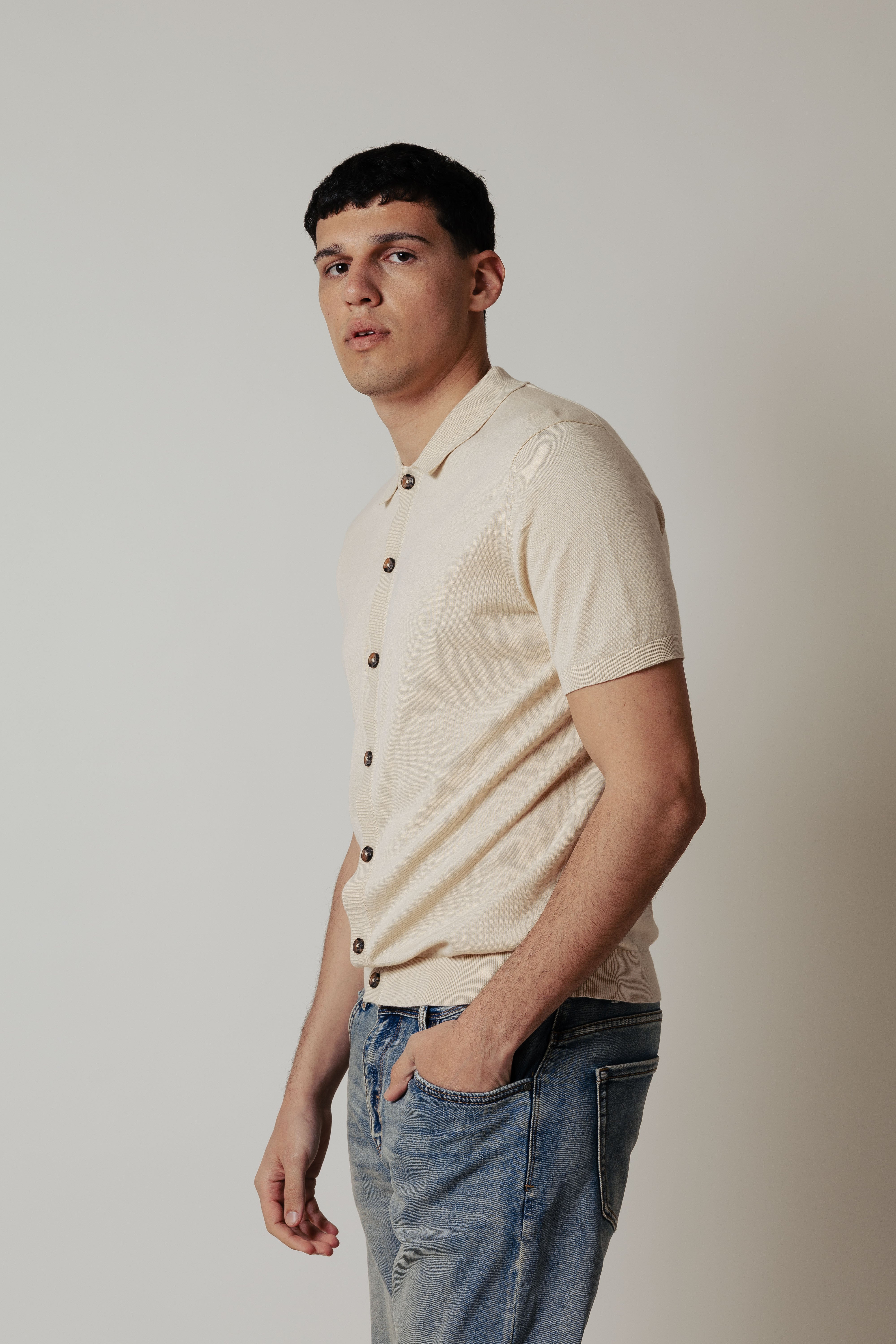 Polo Cardigan|Colore:Corda