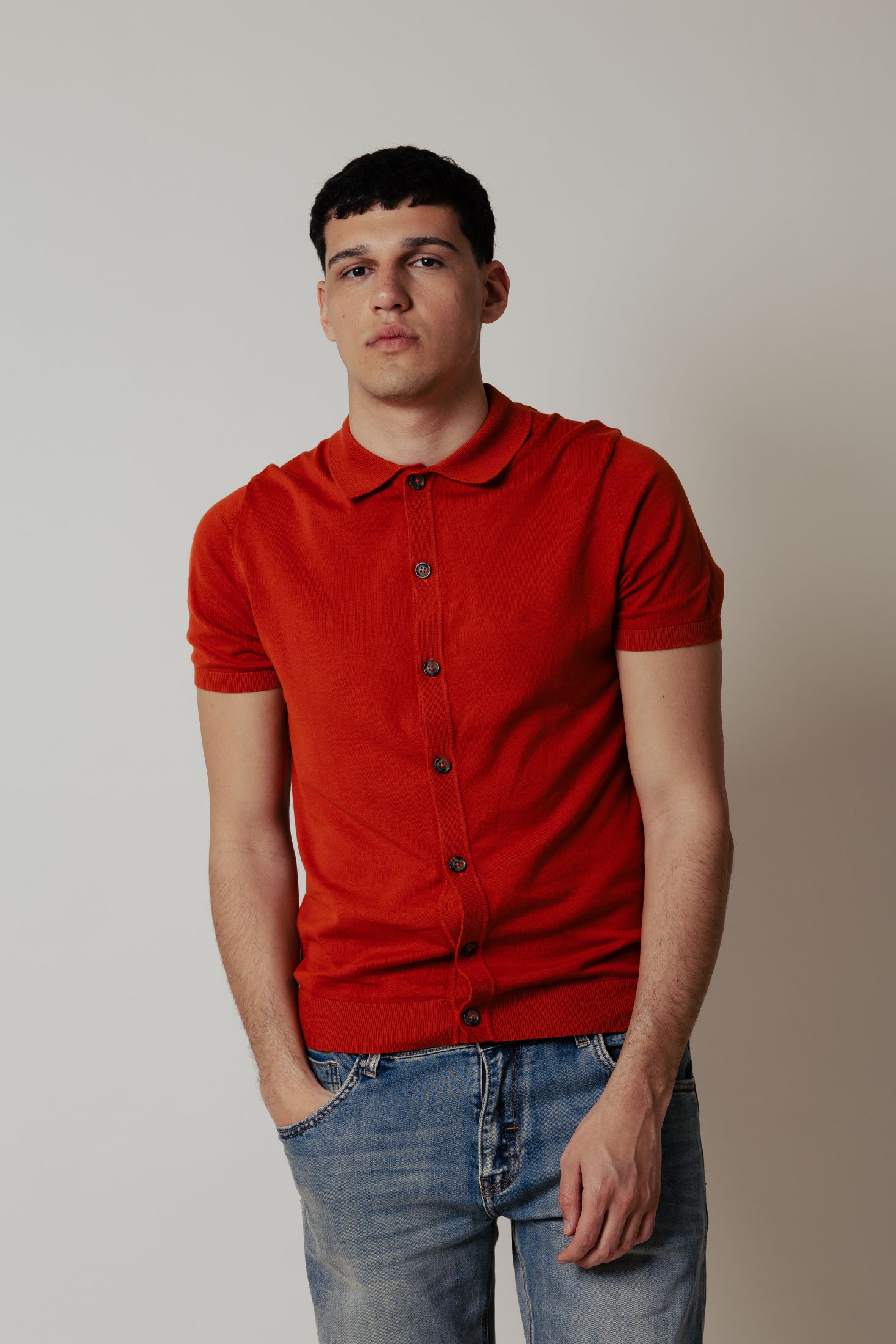 Polo Cardigan|Colore:Tegola