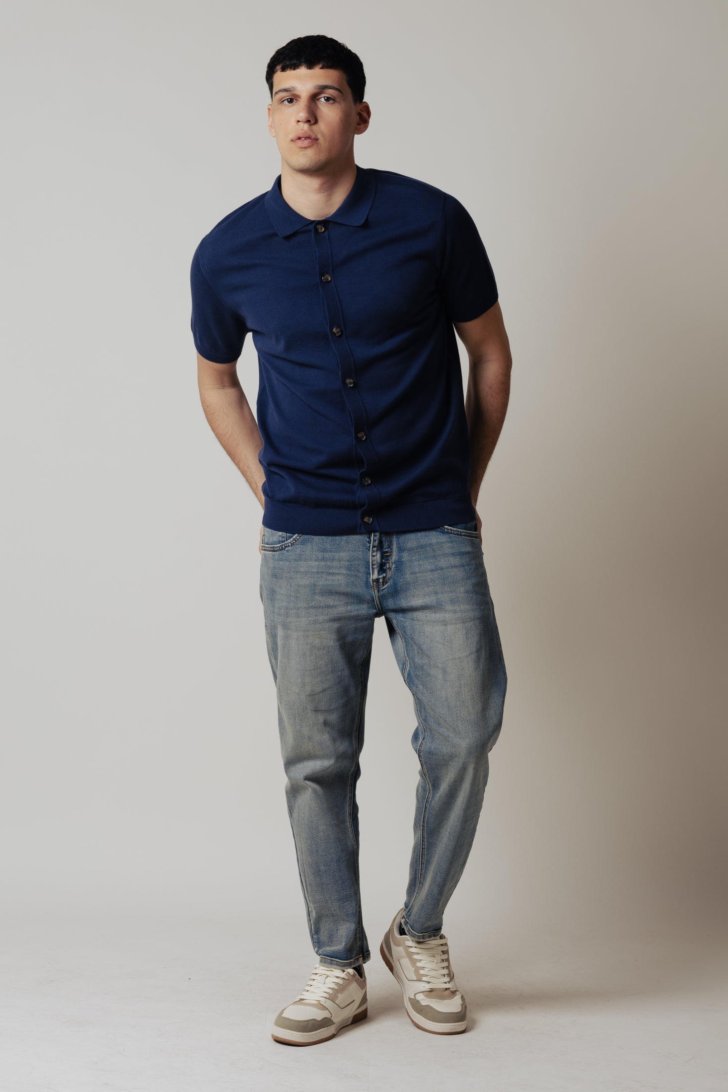 Polo Cardigan|Colore:Blu