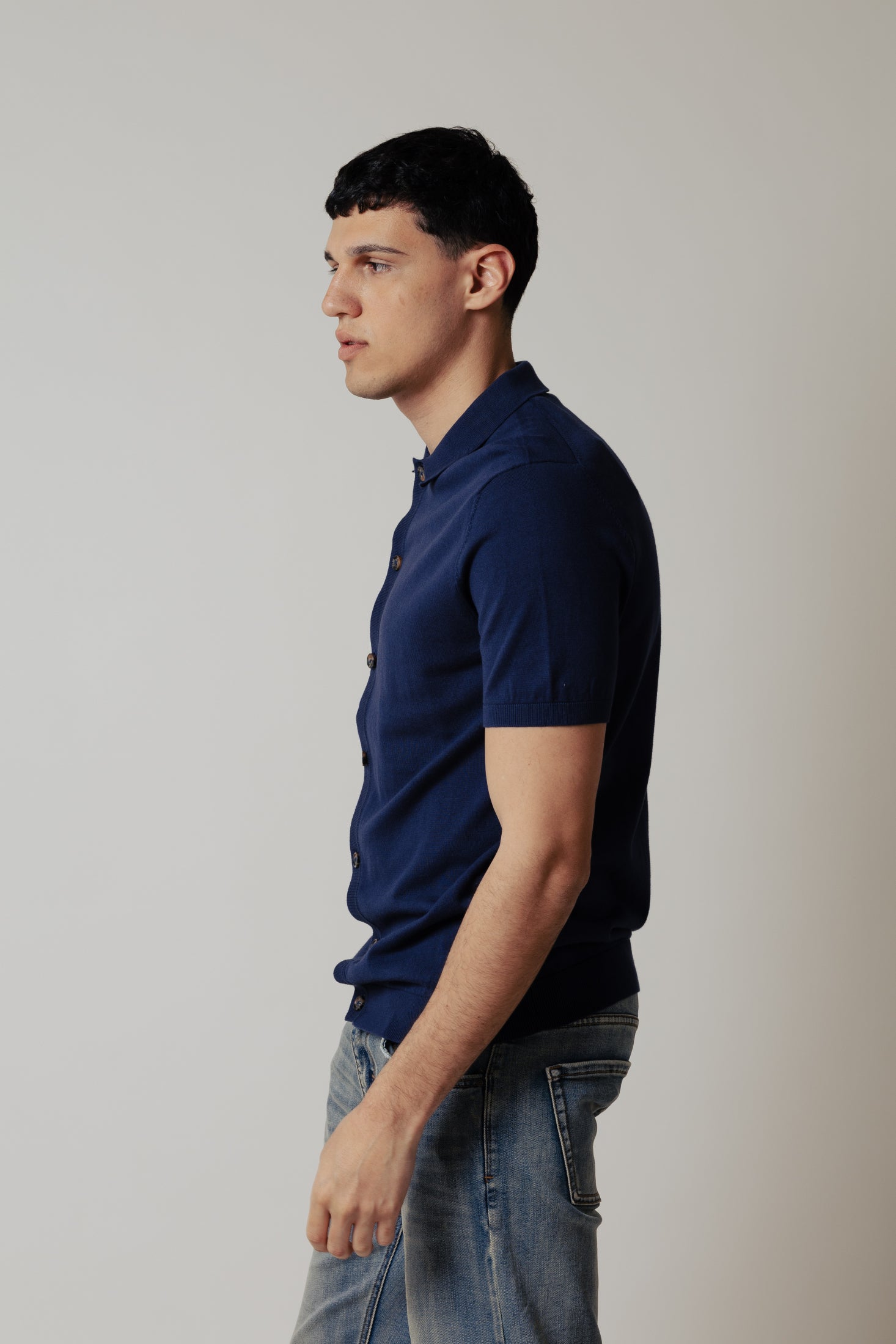 Polo Cardigan|Colore:Blu