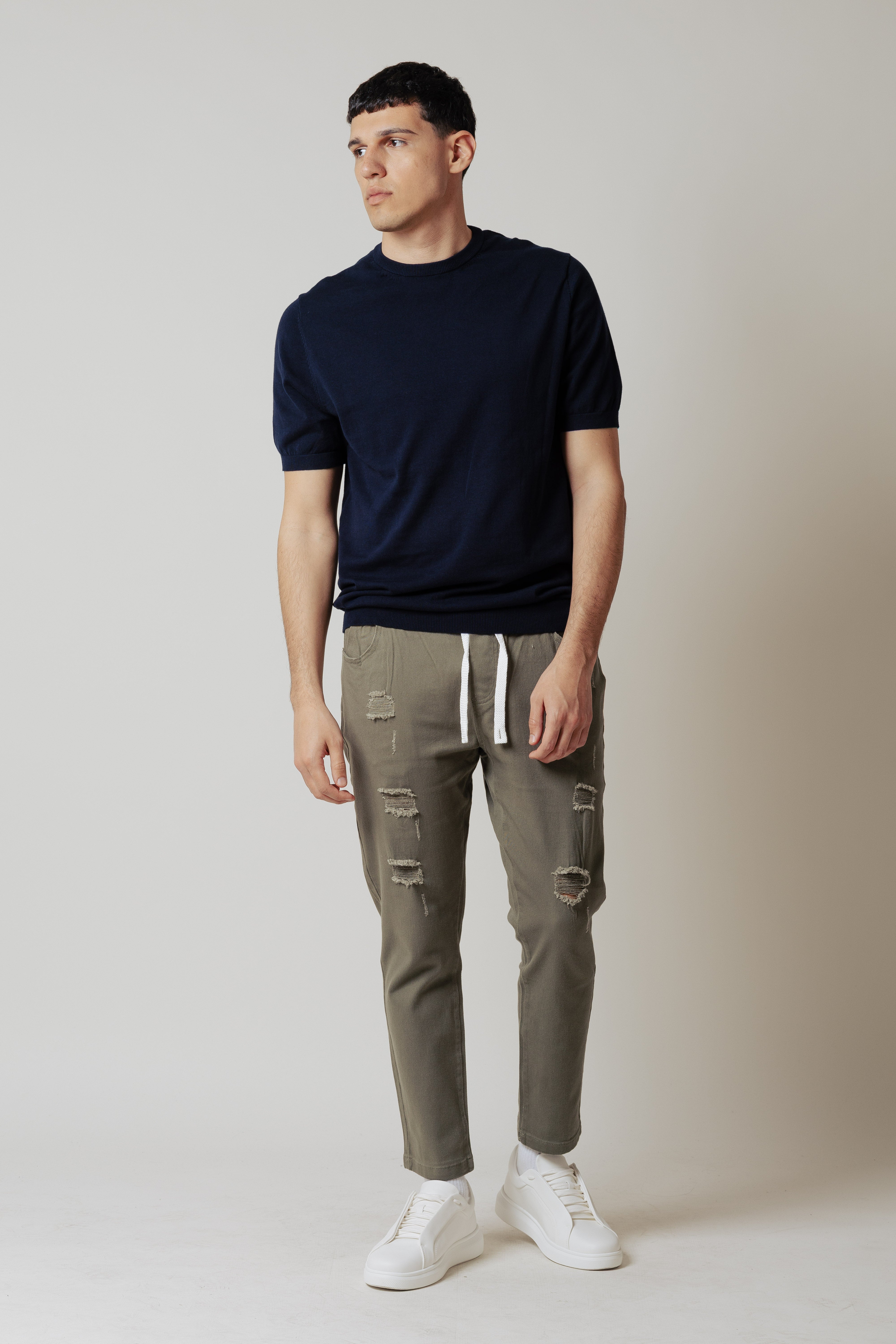 T_Shirt in maglia|Colore:Blu navy