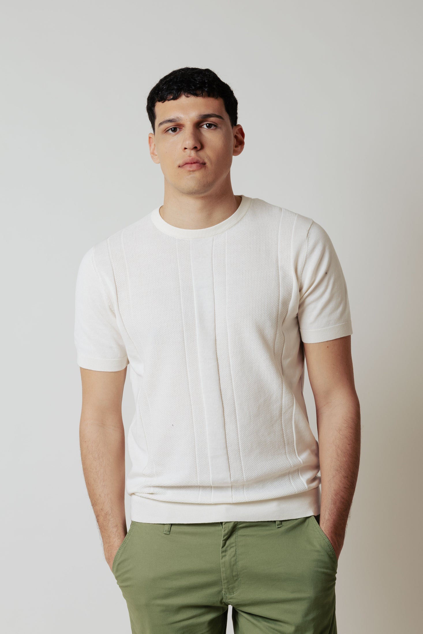 Maglia testurizzata|Colore:Panna