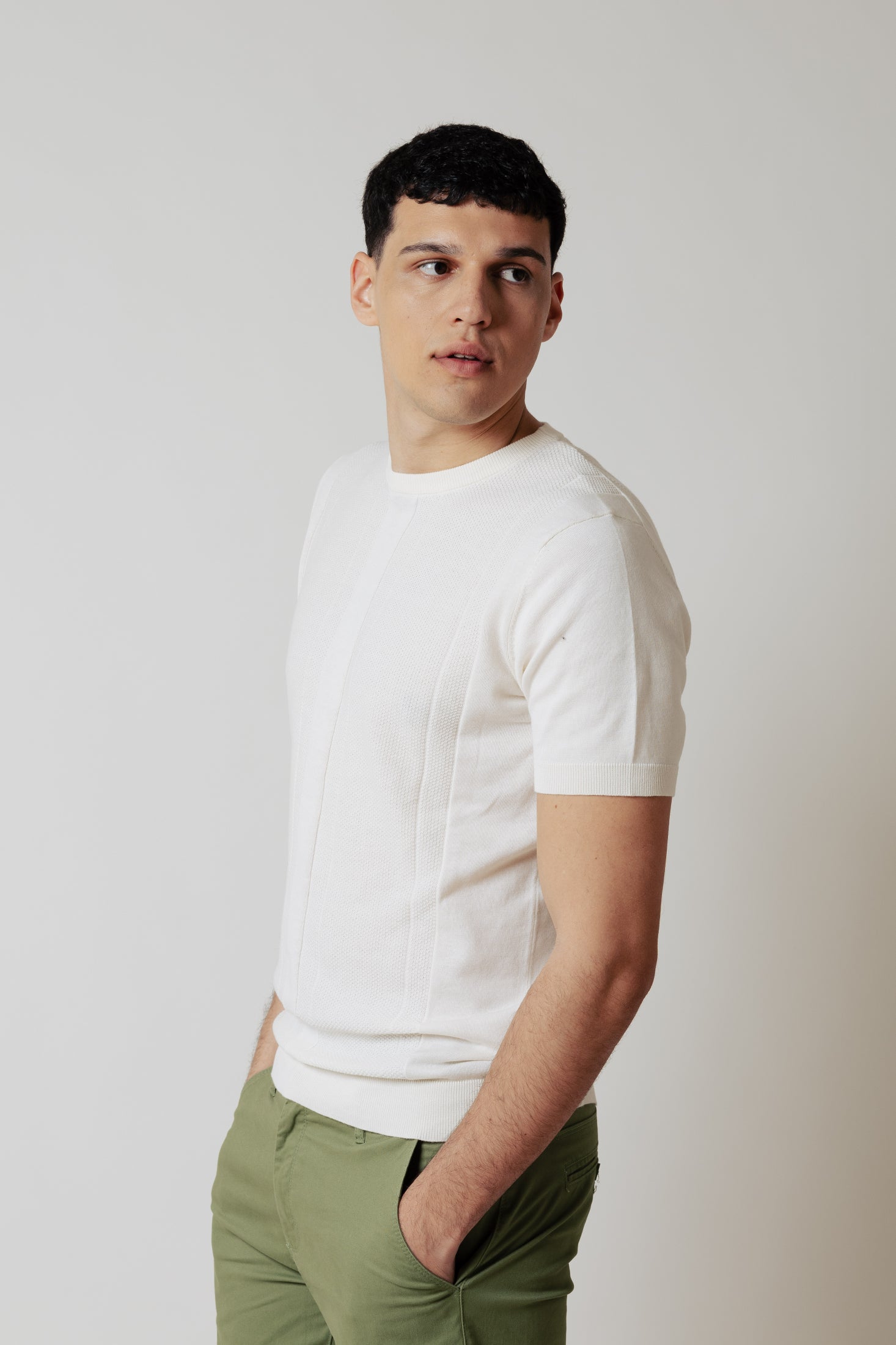 Maglia testurizzata|Colore:Panna