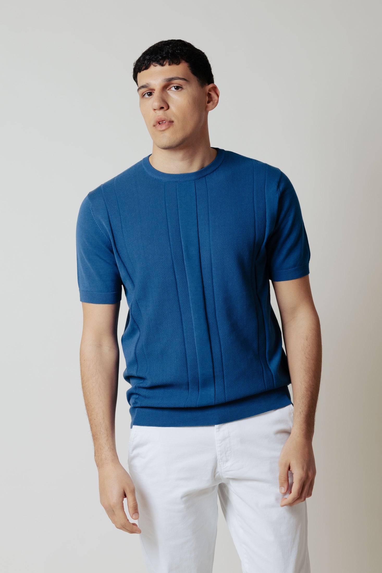 Maglia testurizzata|Colore:Denim