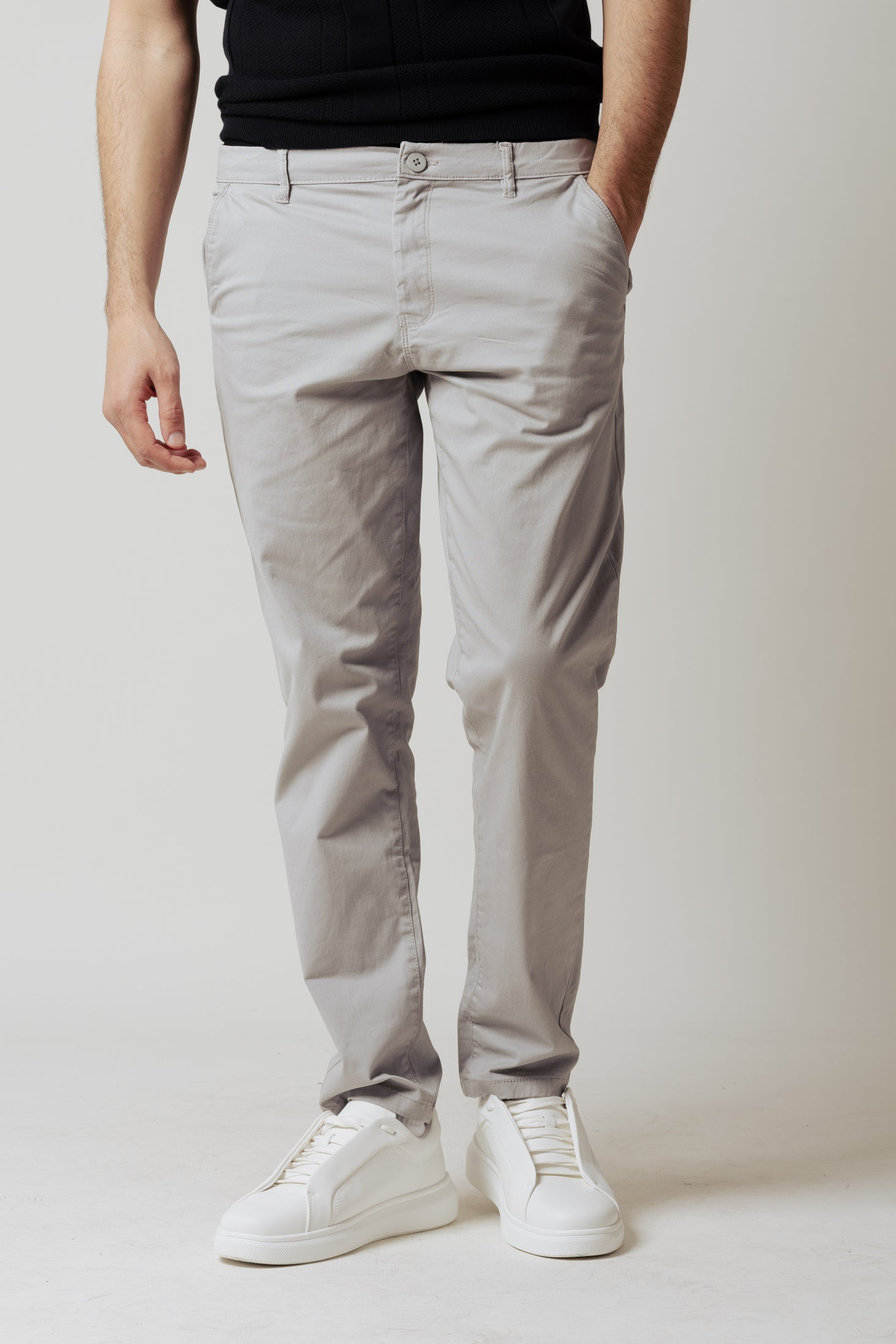 Pantaoni Chino Regular|Colore:Grigio chiaro