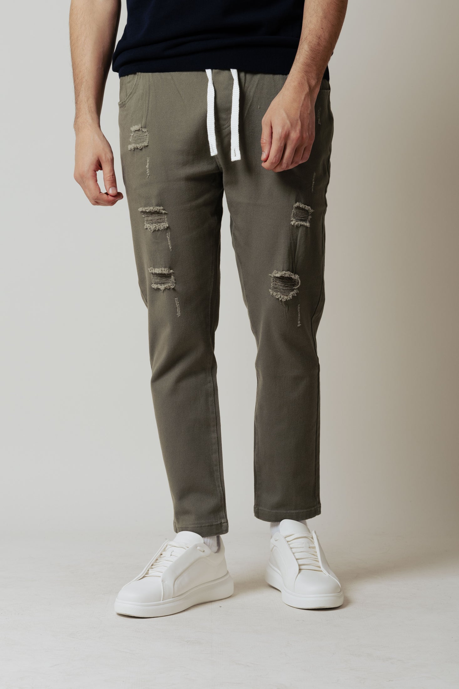 Jeans jogger|Colore:Verde militare