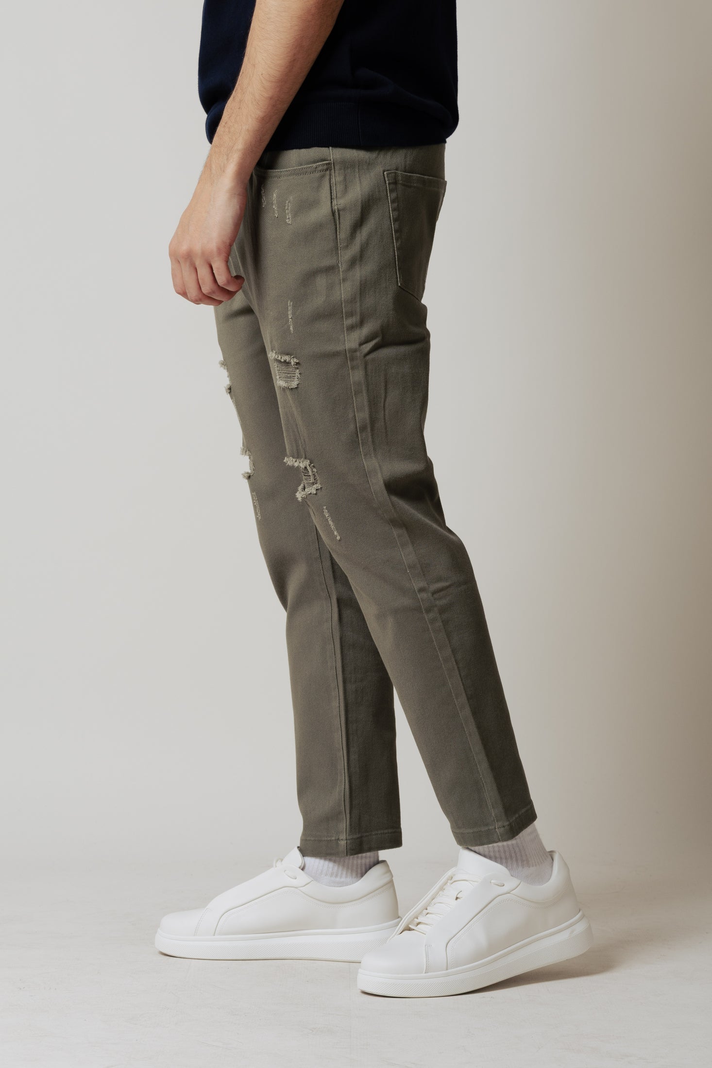 Jeans jogger|Colore:Verde militare