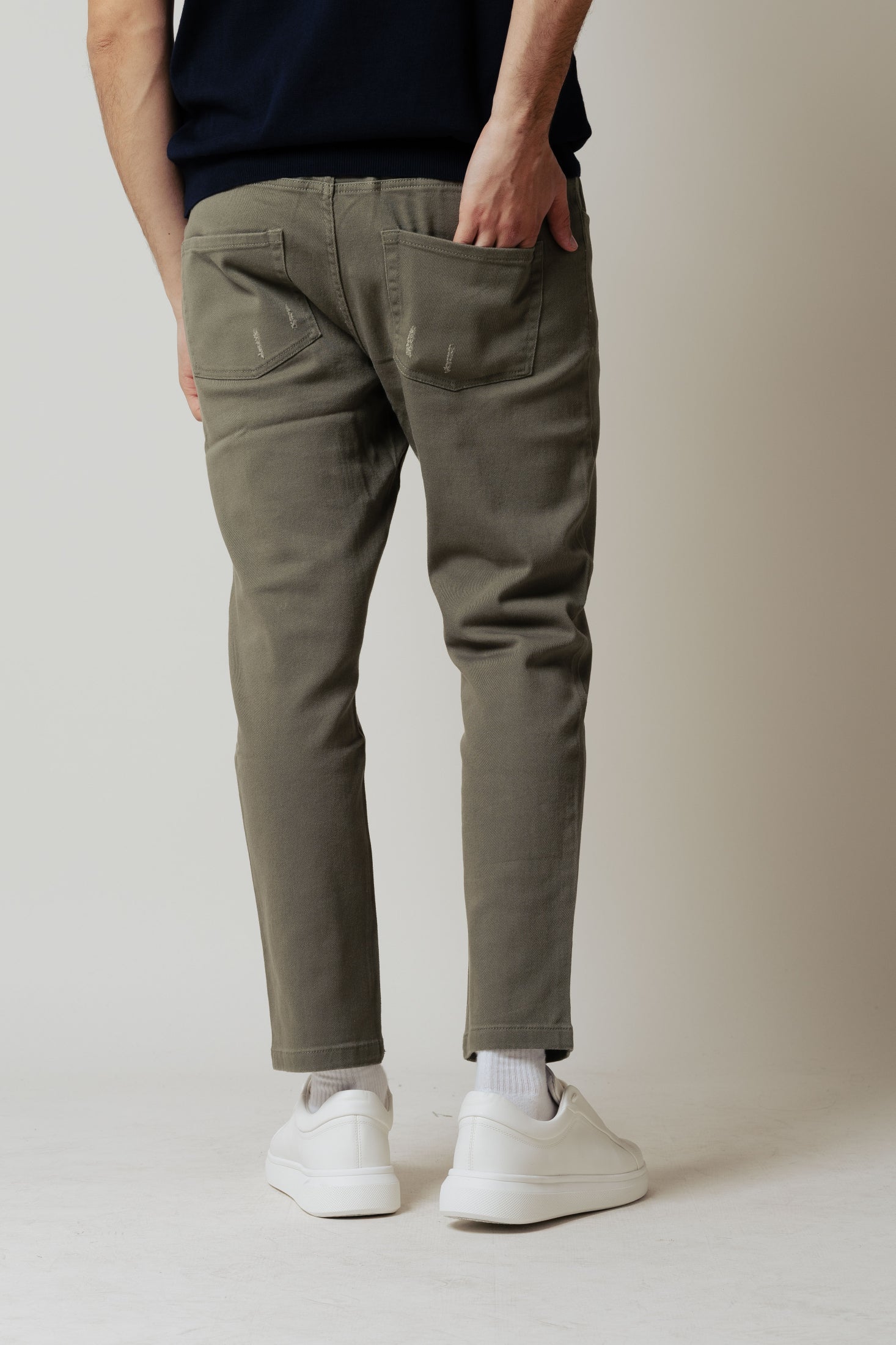 Jeans jogger|Colore:Verde militare