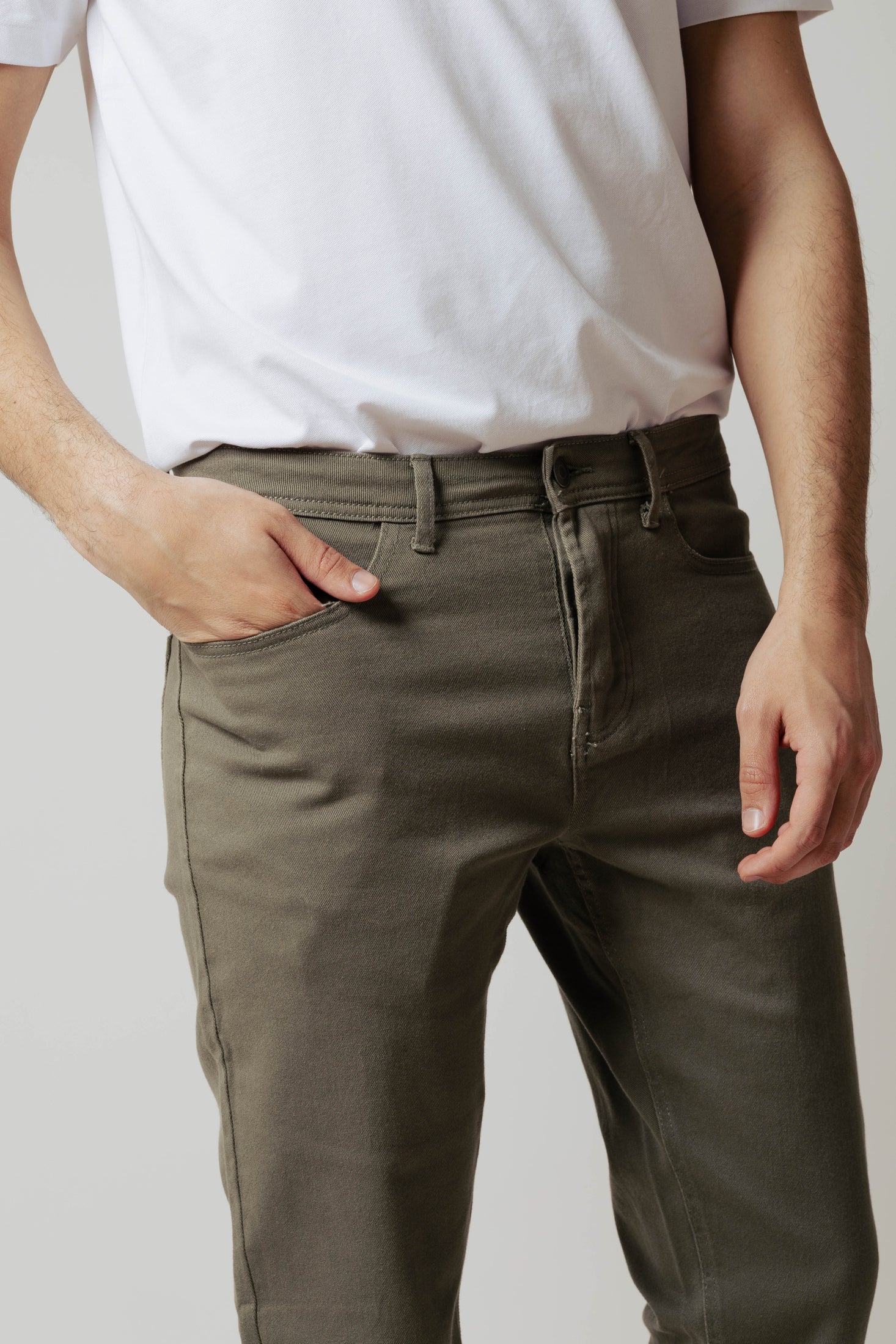 Jeans colorato 5 tasche|Colore:Verde militare