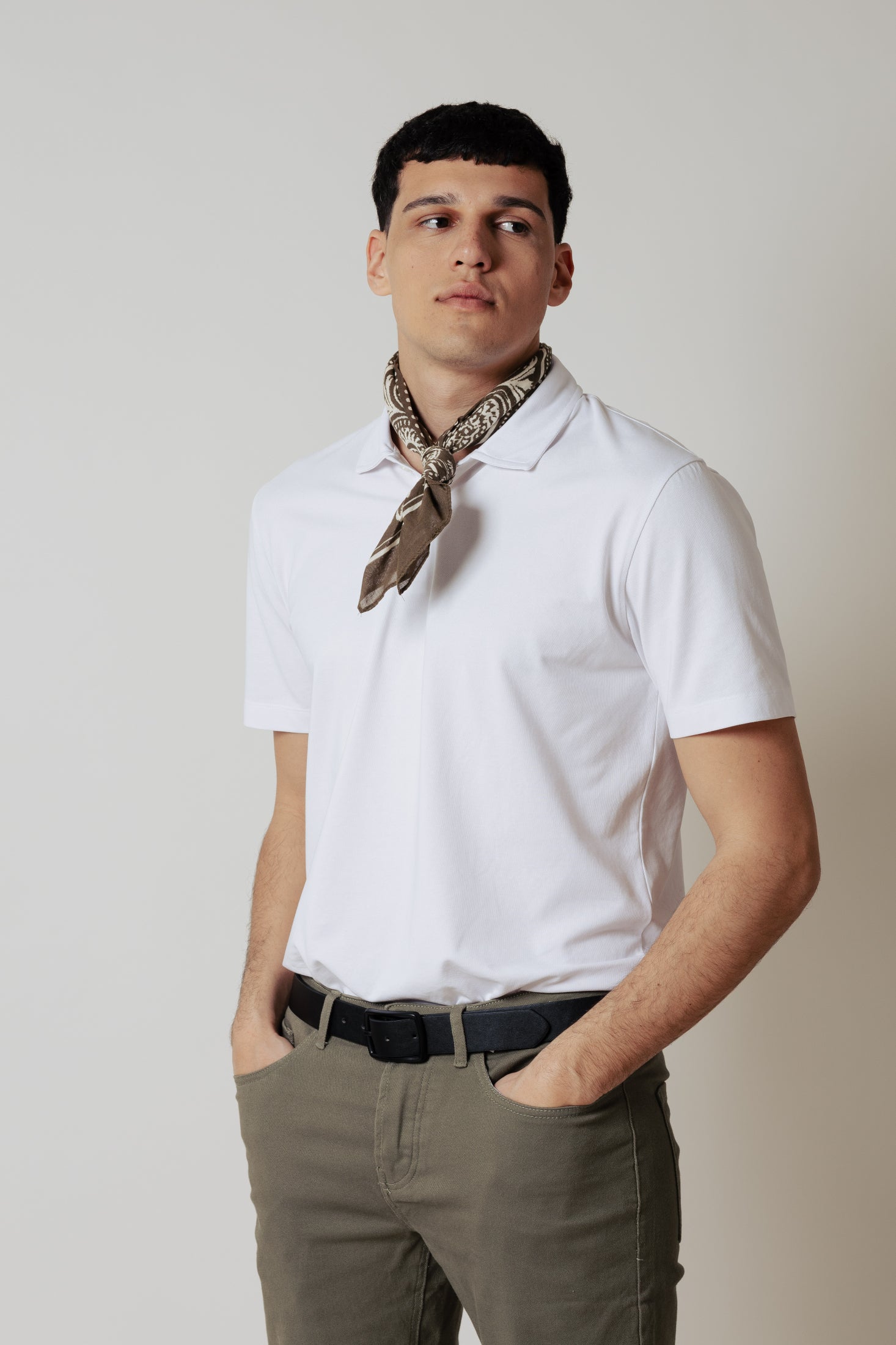 Polo open collar|Colore:Bianco