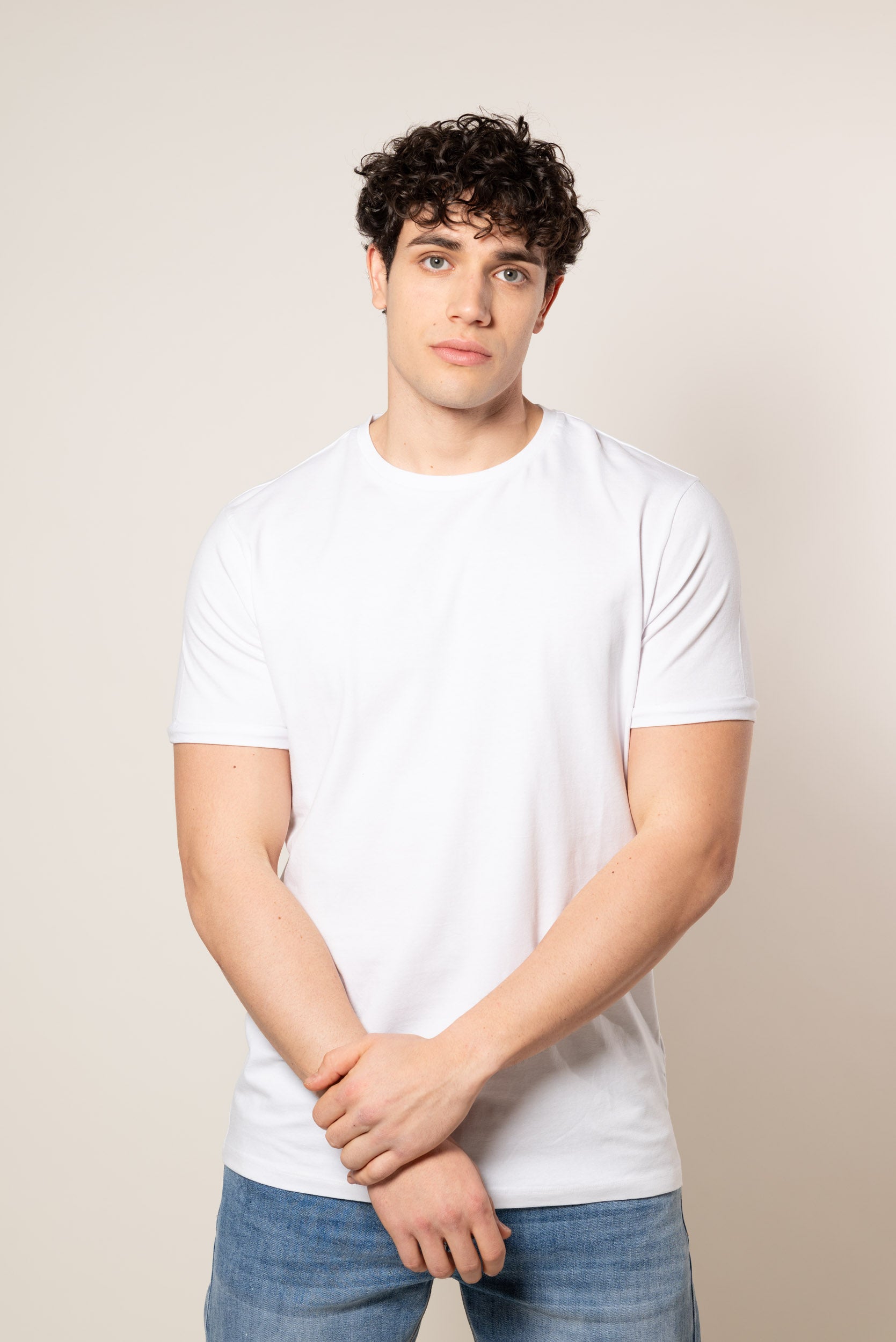 T-Shirt con risvolto|Colore:Bianco