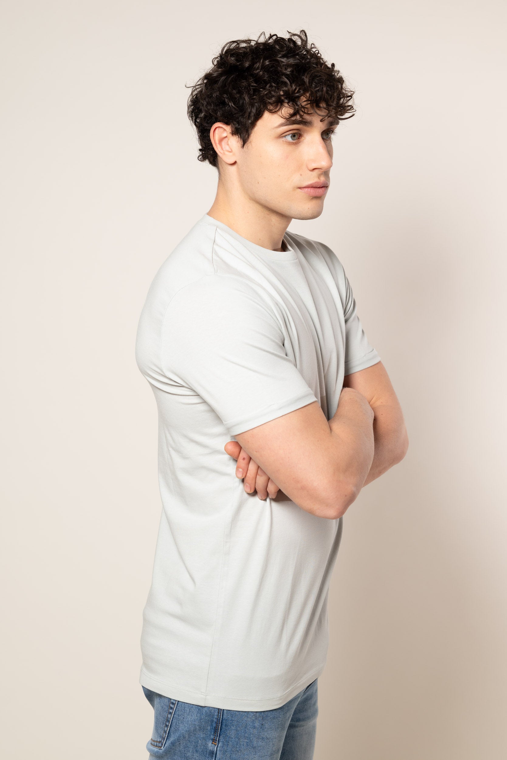 T-Shirt con risvolto|Colore:Grigio perla