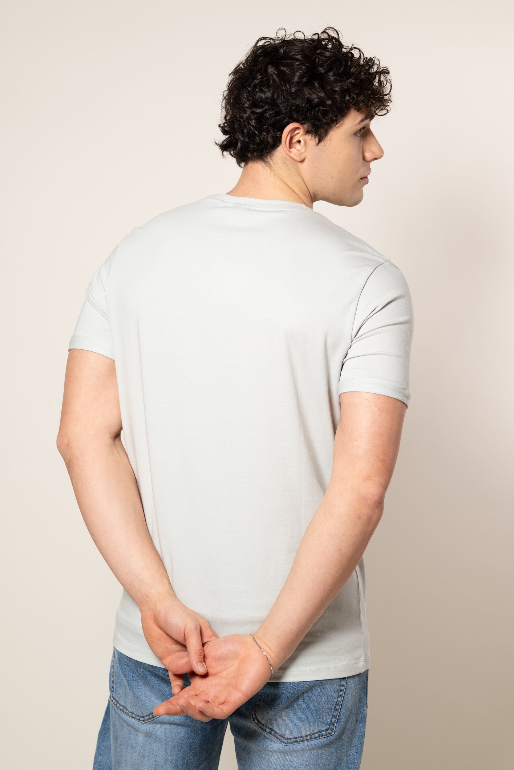 T-Shirt con risvolto|Colore:Grigio perla