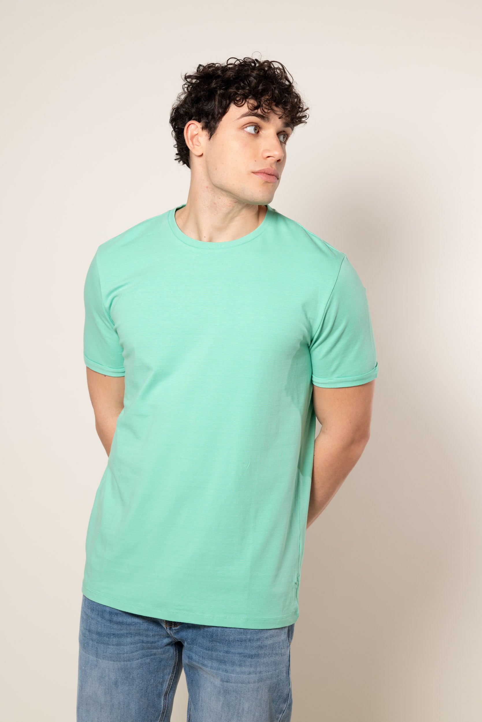 T-Shirt con risvolto|Colore:Menta