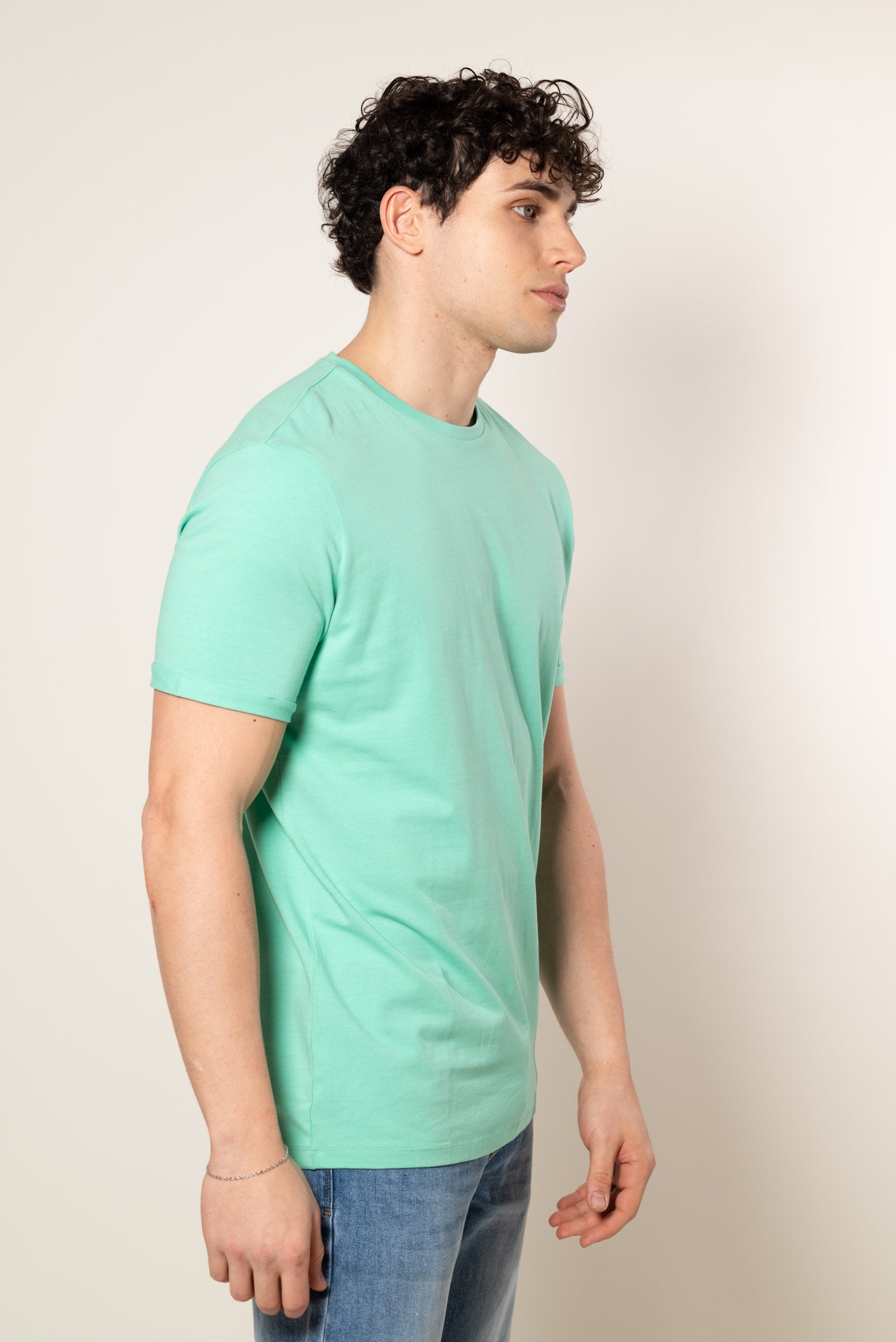 T-Shirt con risvolto|Colore:Menta