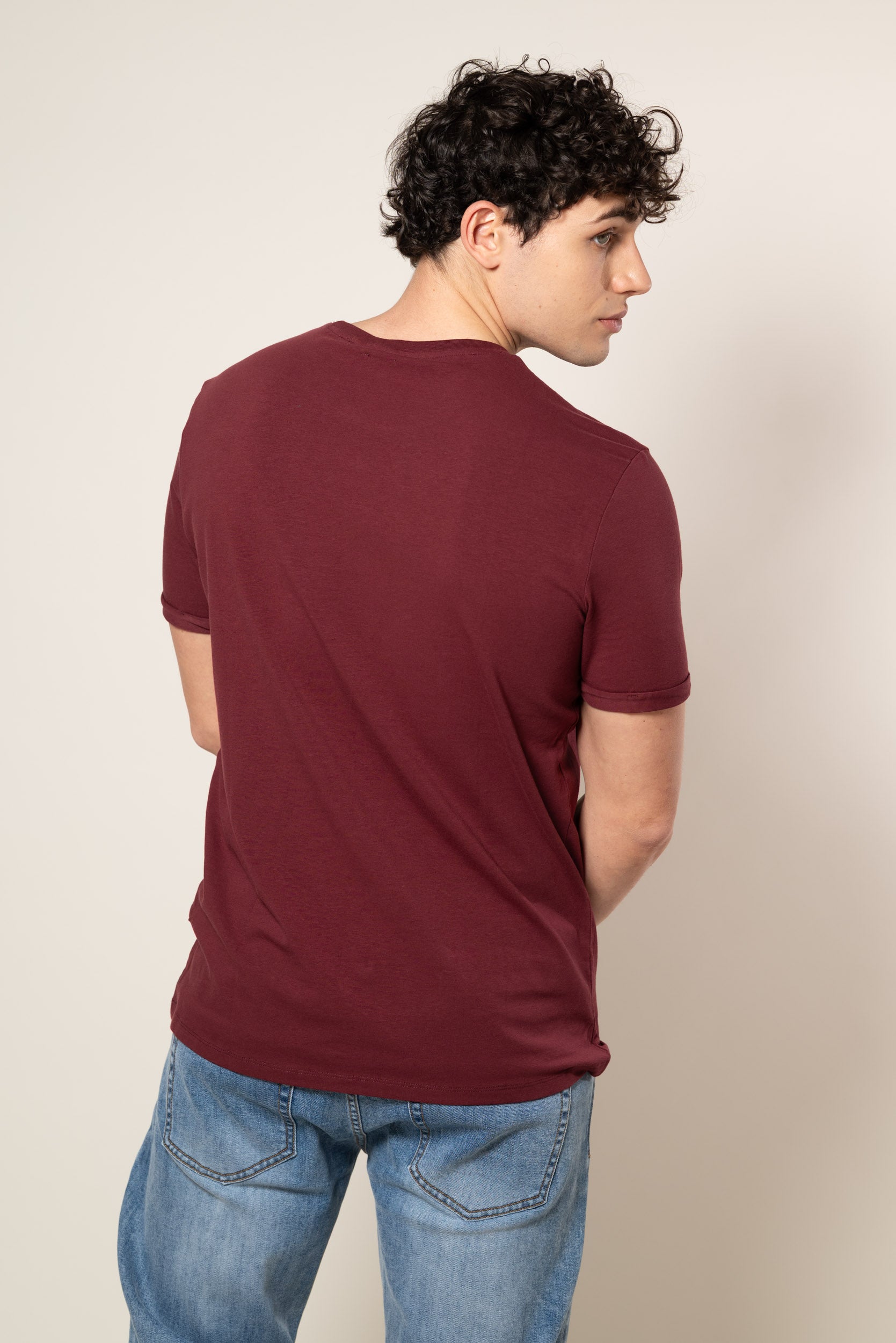 T-Shirt con risvolto|Colore:Bordeaux