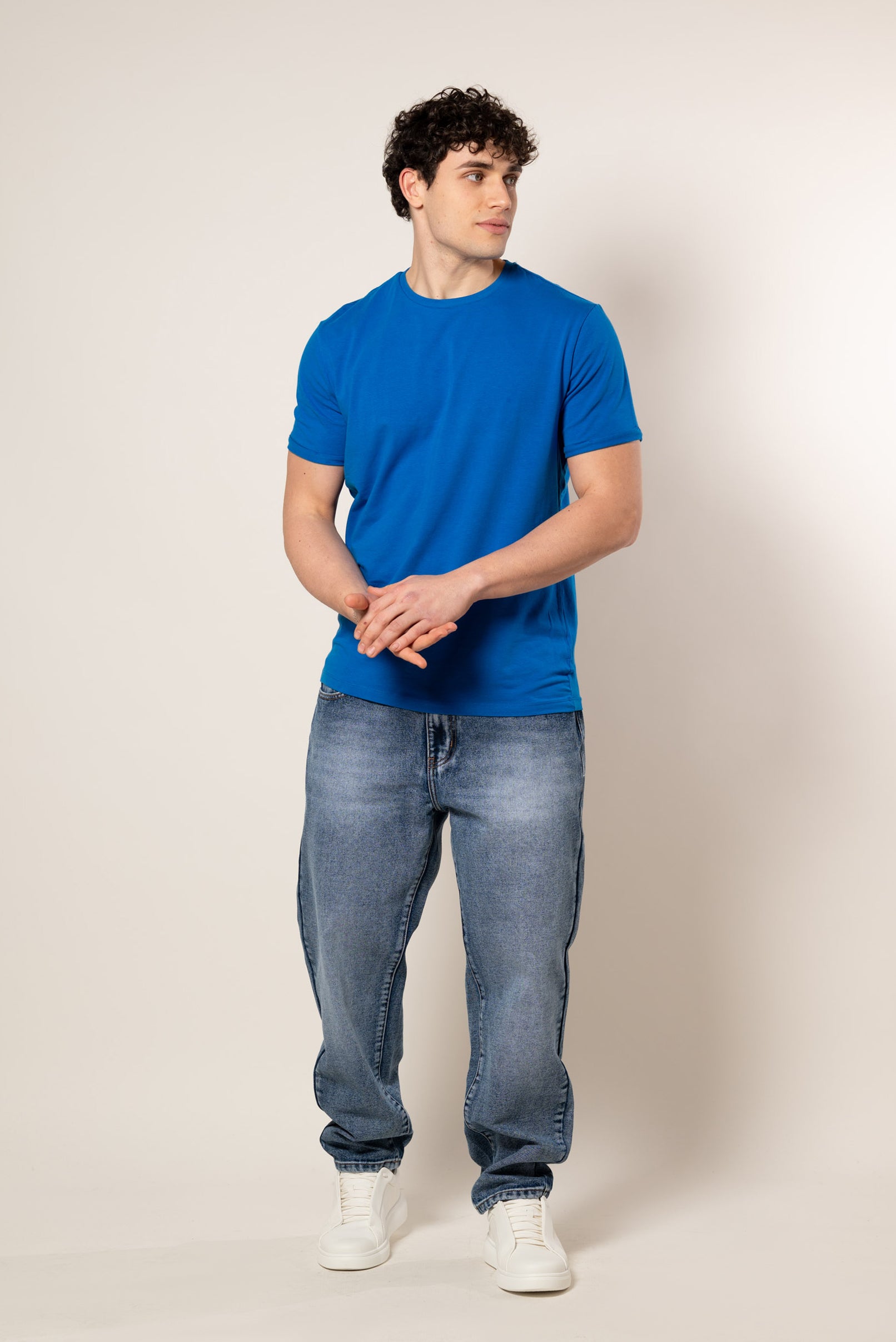 T-Shirt con risvolto|Colore:Blu royal