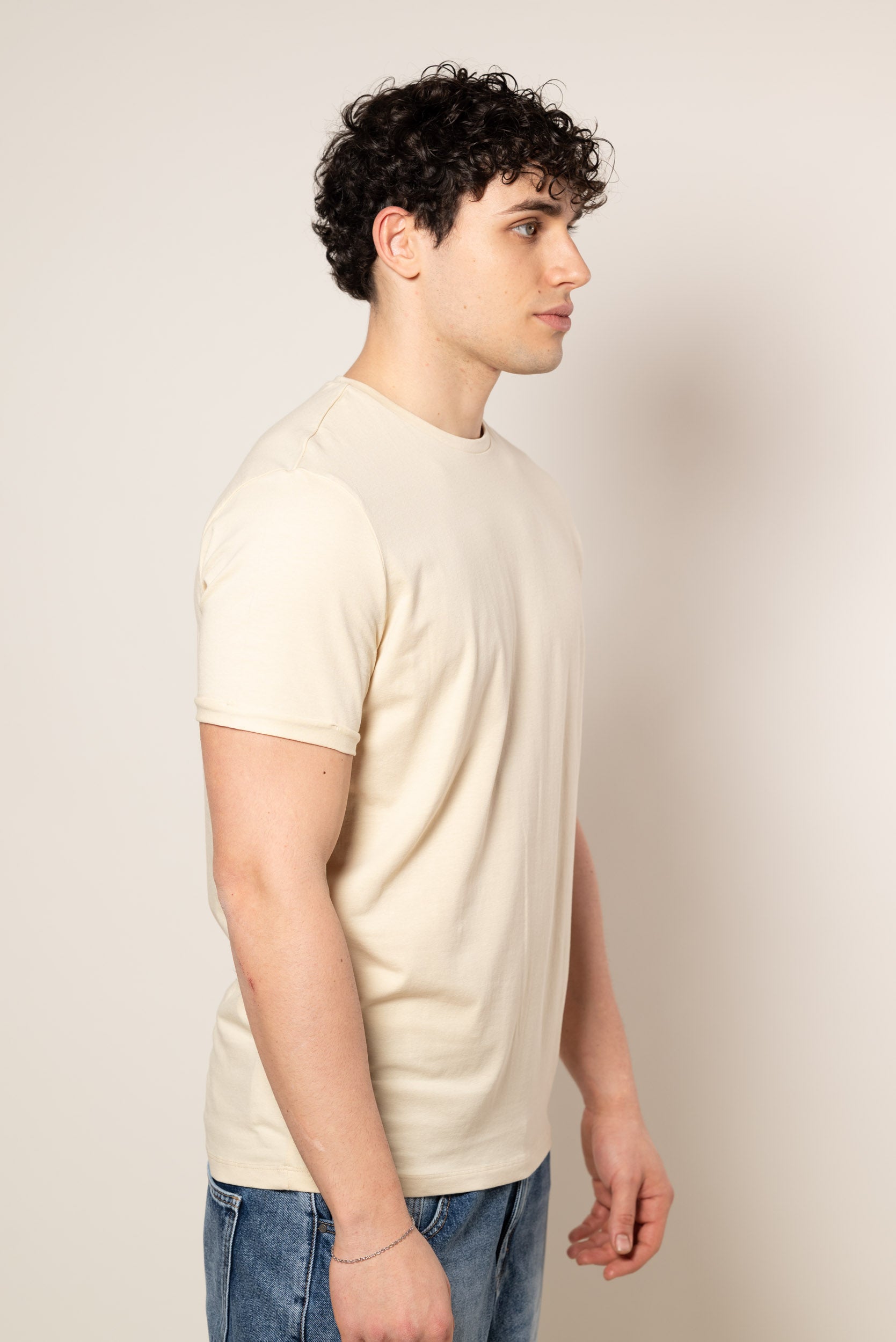T-Shirt con risvolto|Colore:Beige