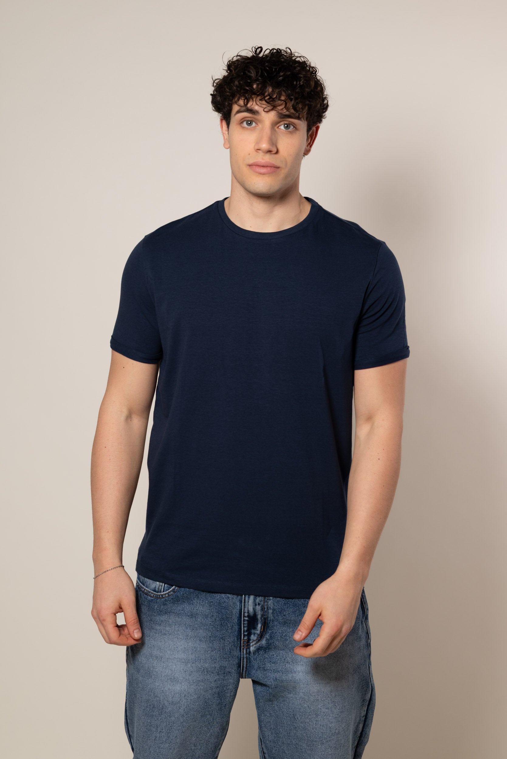 T-Shirt con risvolto|Colore:Blu scuro
