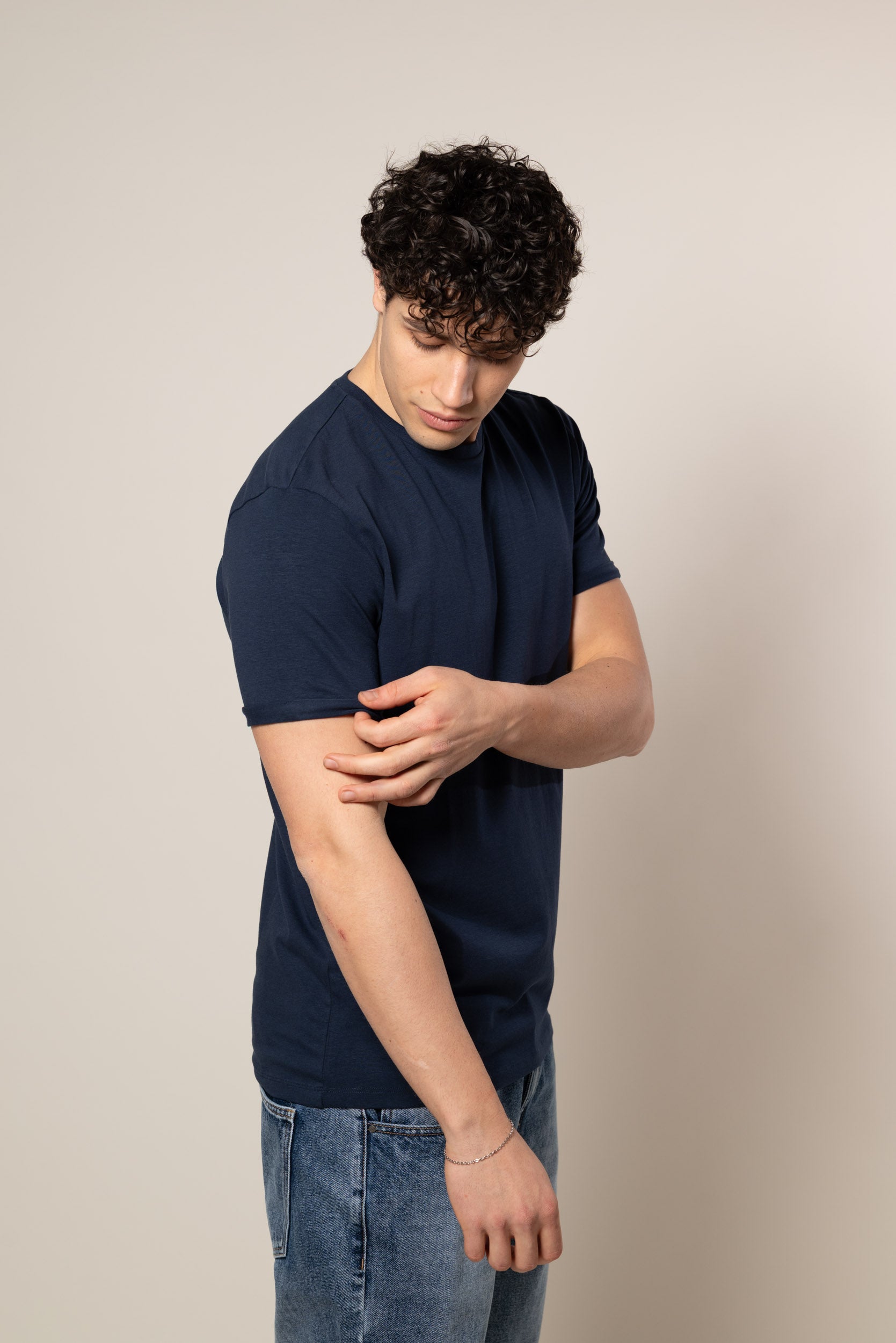 T-Shirt con risvolto|Colore:Blu scuro