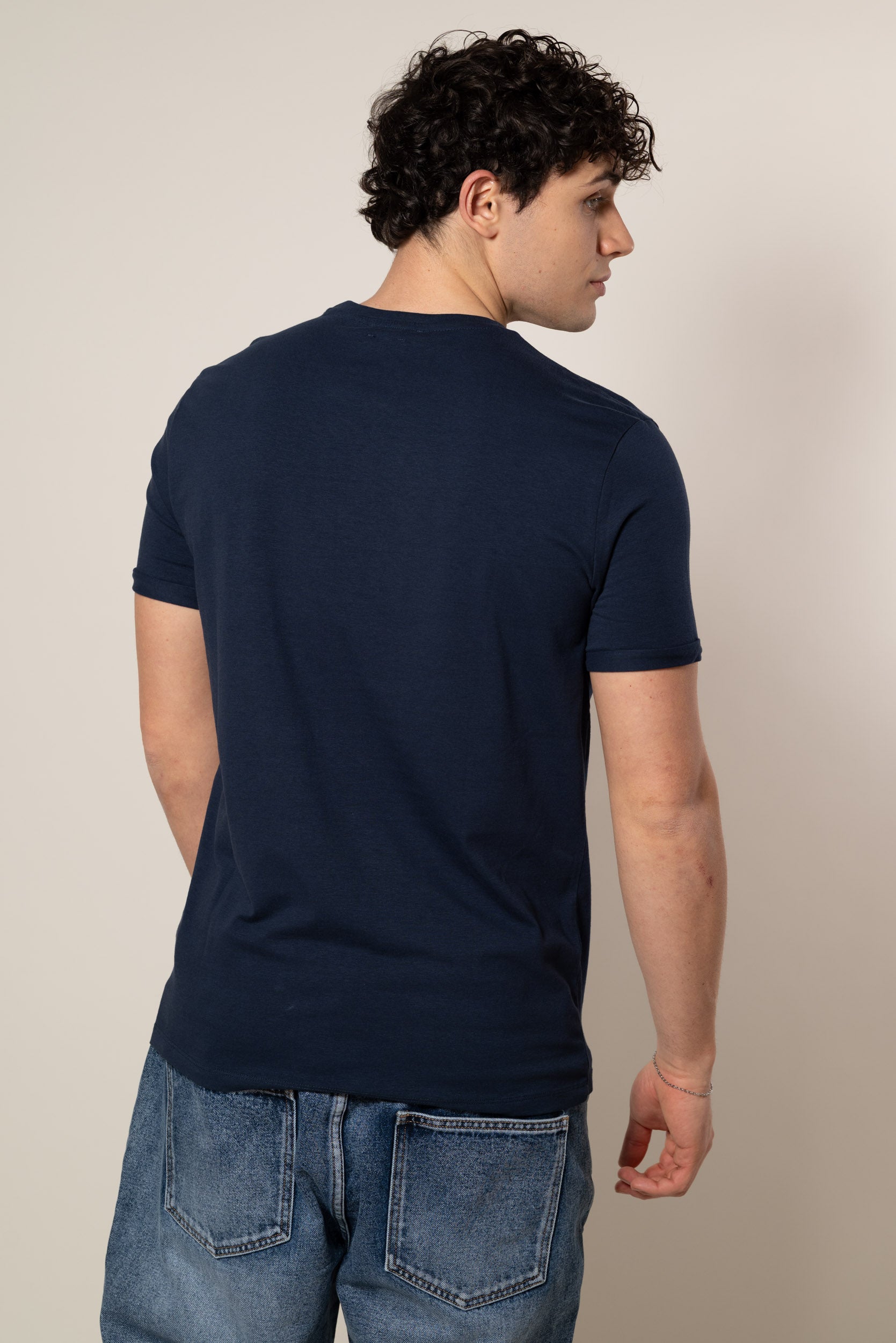T-Shirt con risvolto|Colore:Blu scuro