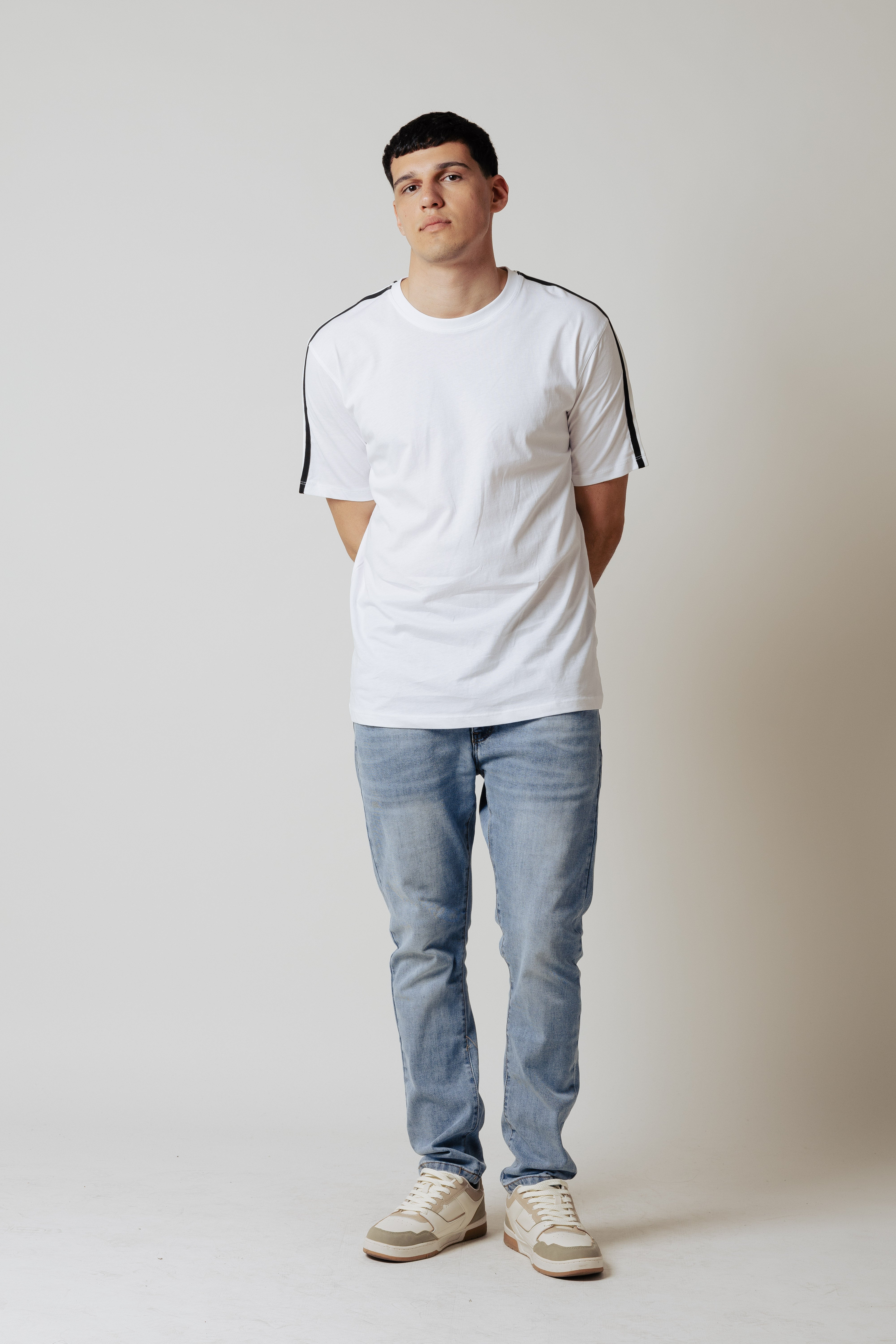 T-Shirt con bande|Colore:Bianco