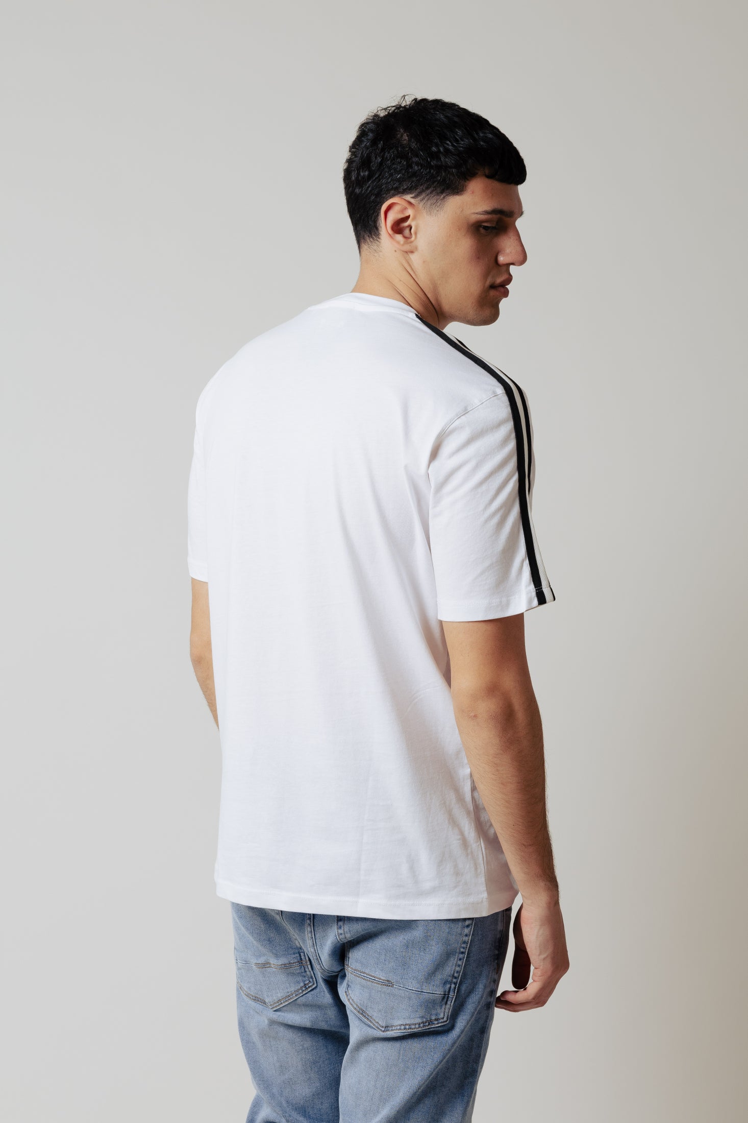 T-Shirt con bande|Colore:Bianco