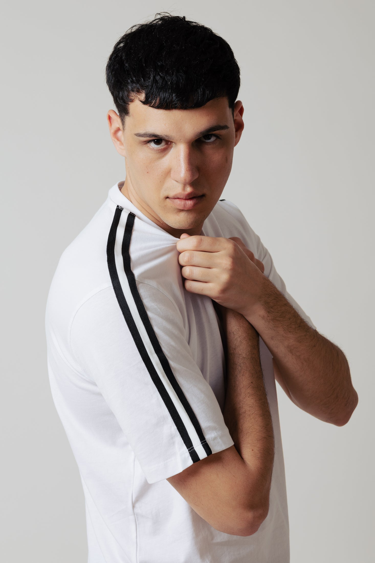 T-Shirt con bande|Colore:Bianco