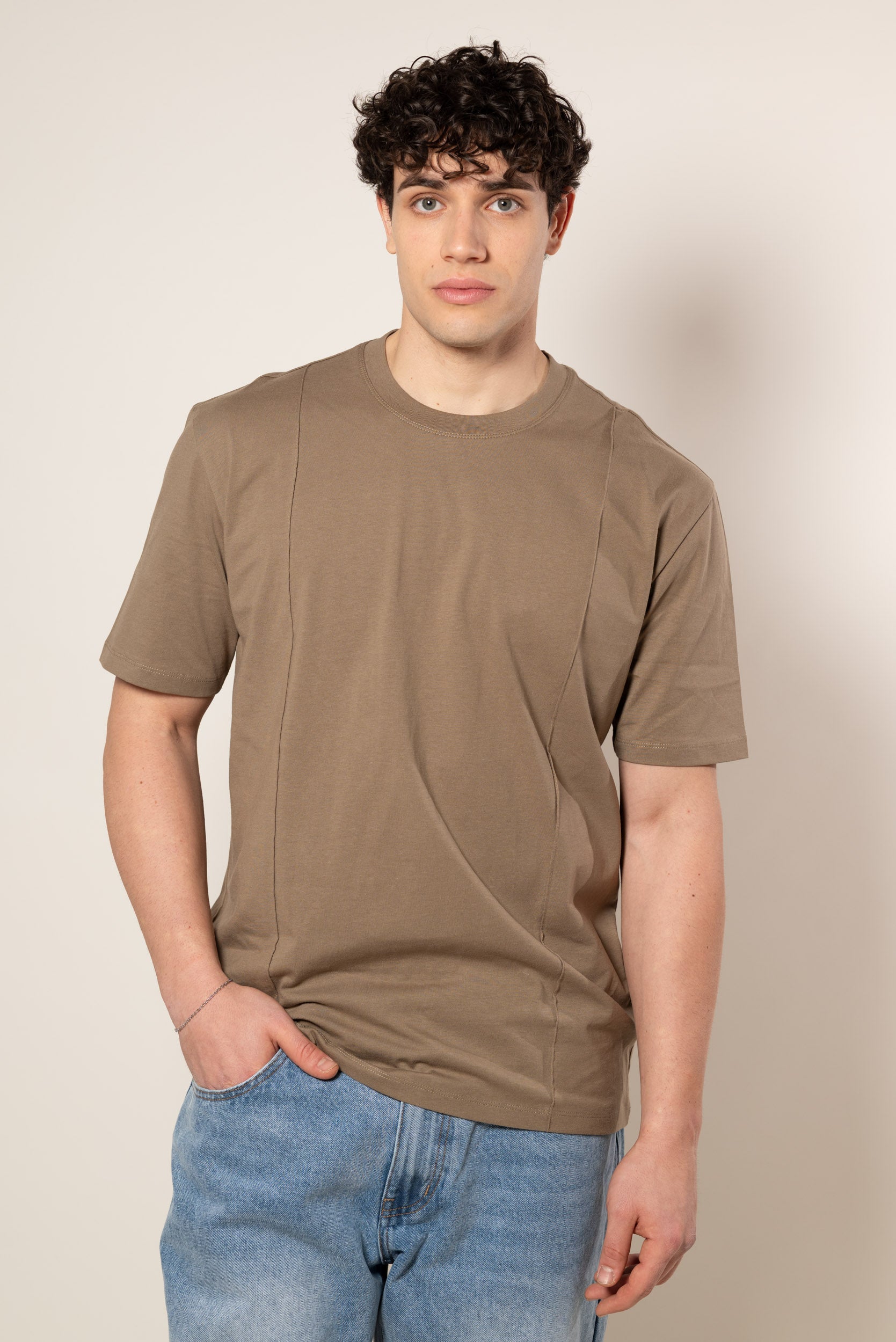 T-shirt Strutturata|Colore:Fango