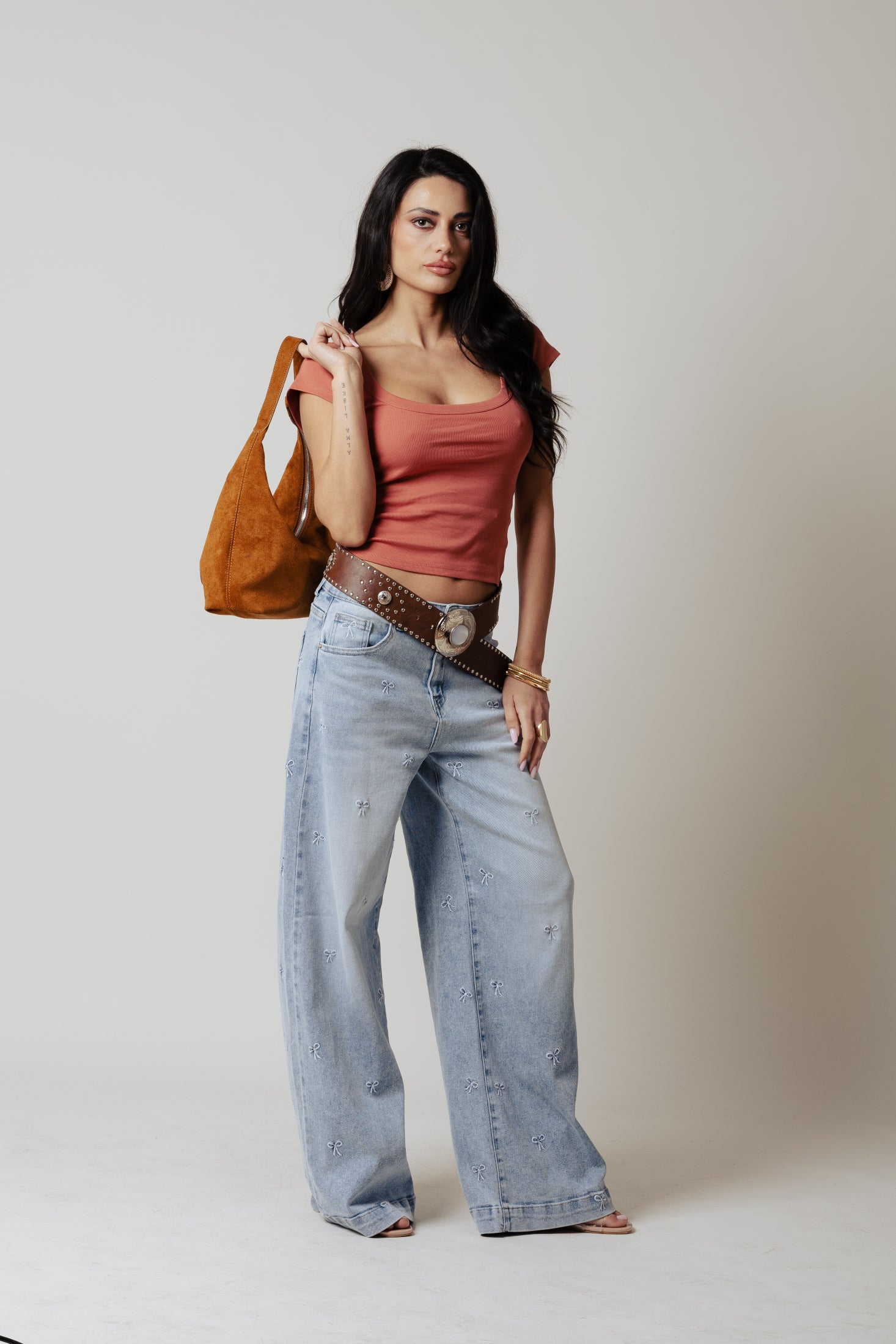 T-Shirt U neck|Colore:Terracotta