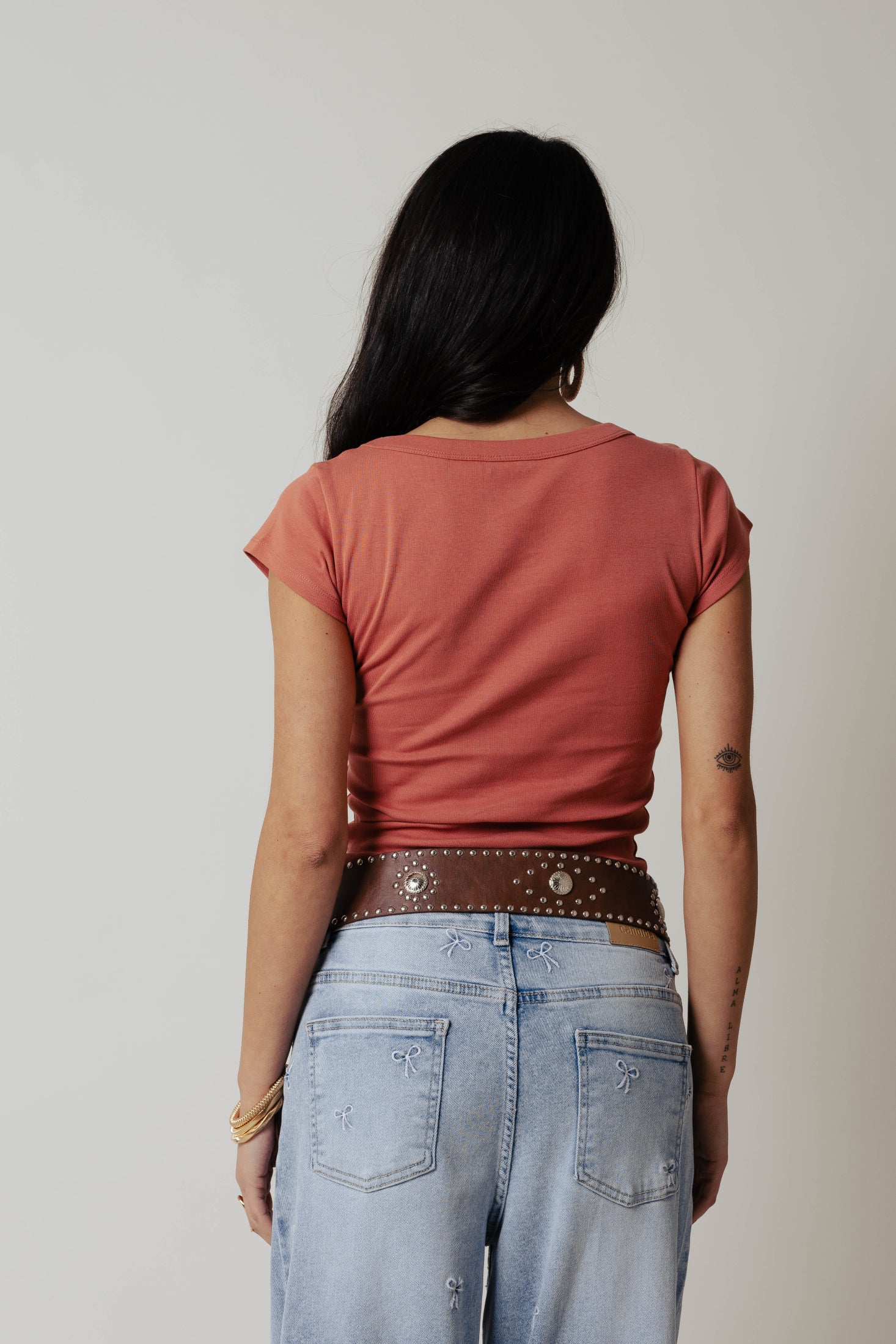 T-Shirt U neck|Colore:Terracotta