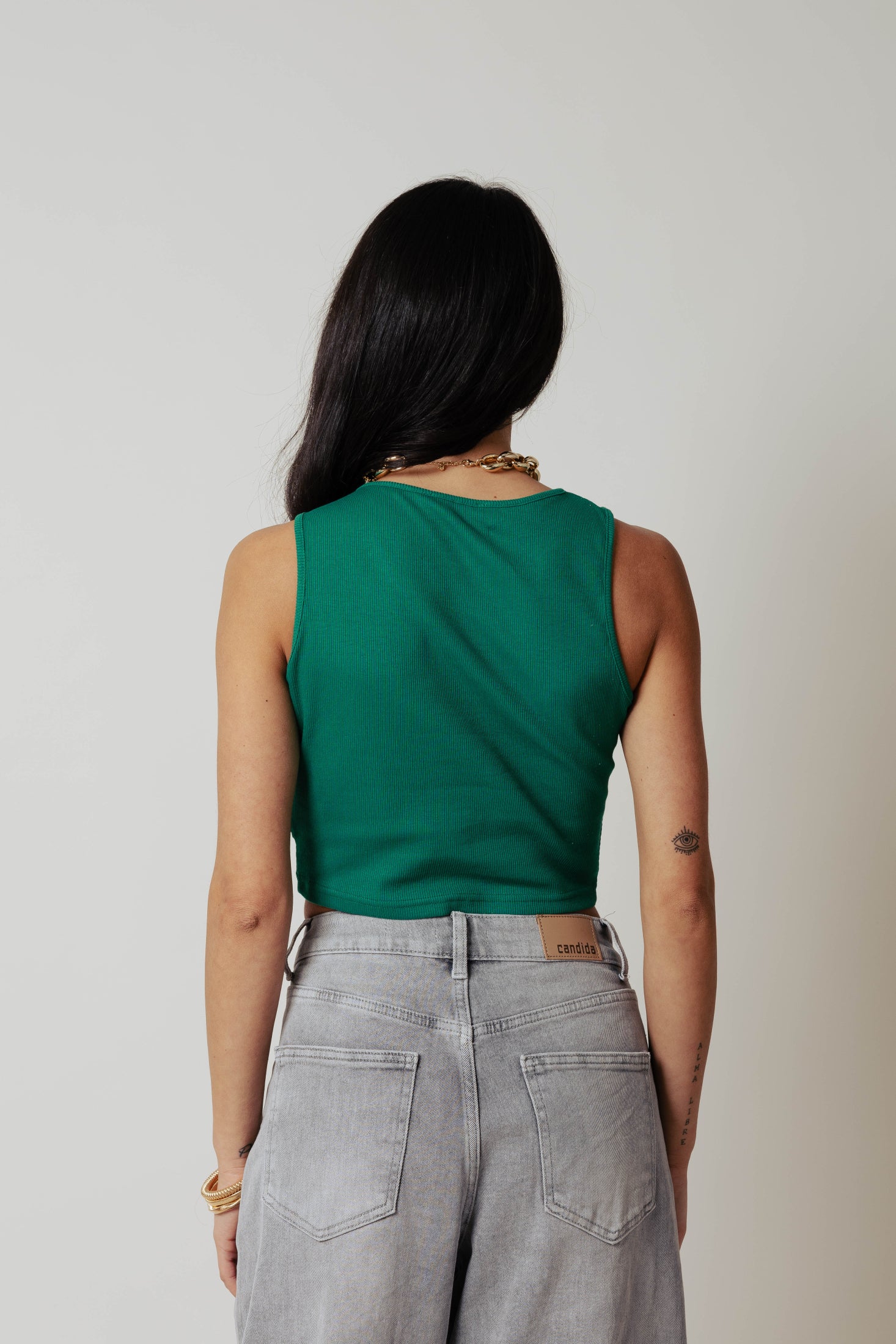 Top con nodo|Colore:Smeraldo