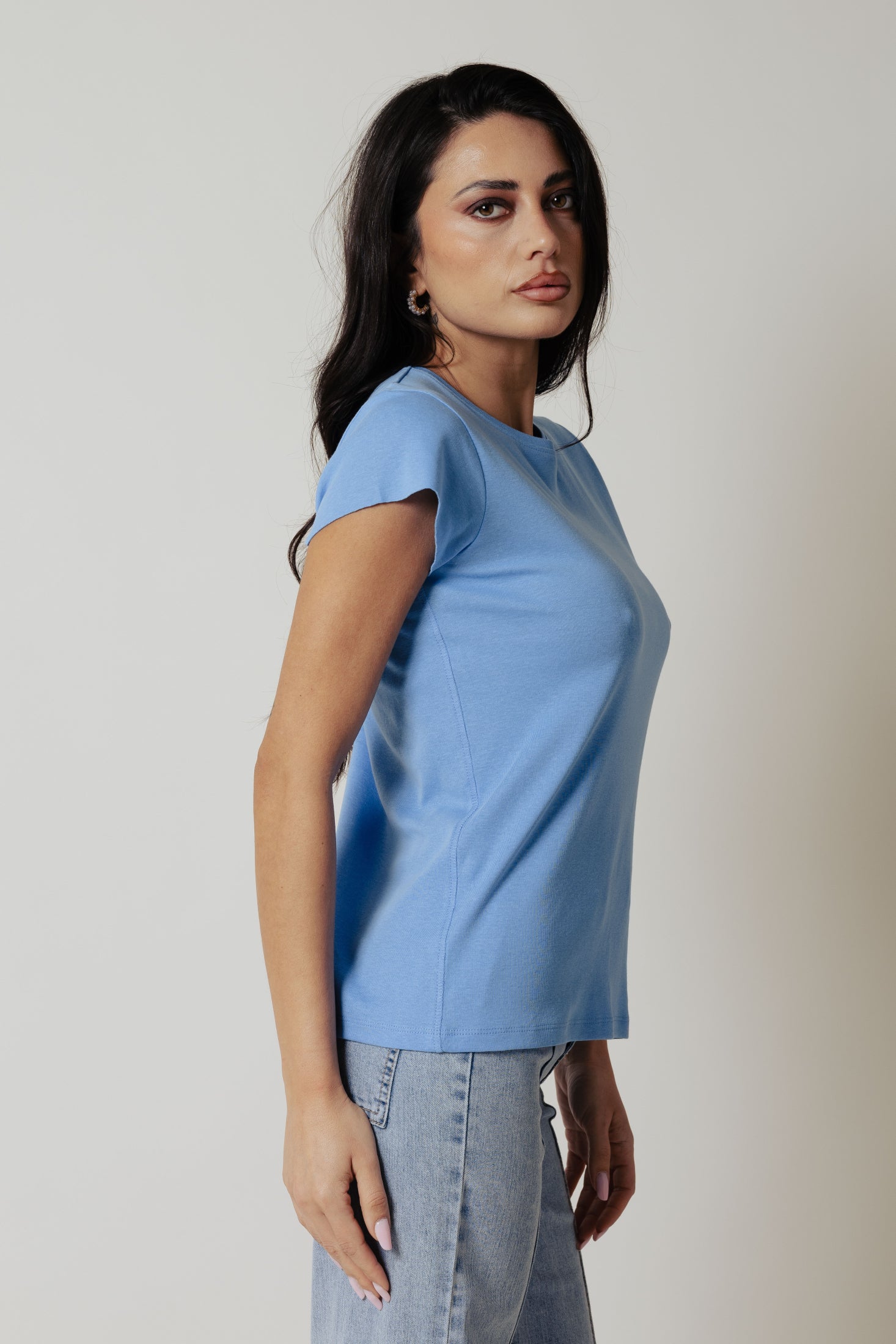 T-Shirt cotone |Colore:Celeste