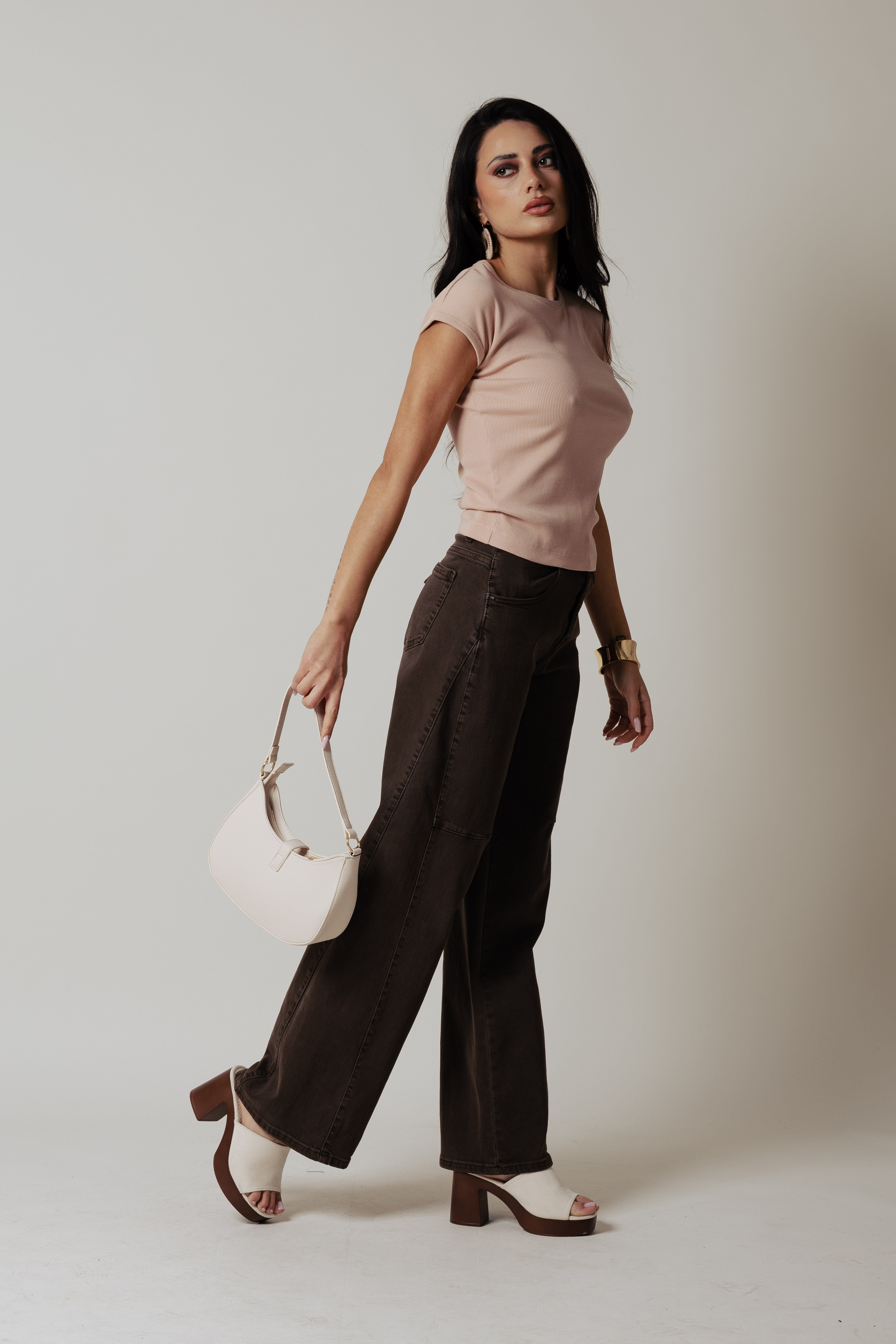 T- Shirt manica aletta |Colore:Cipria