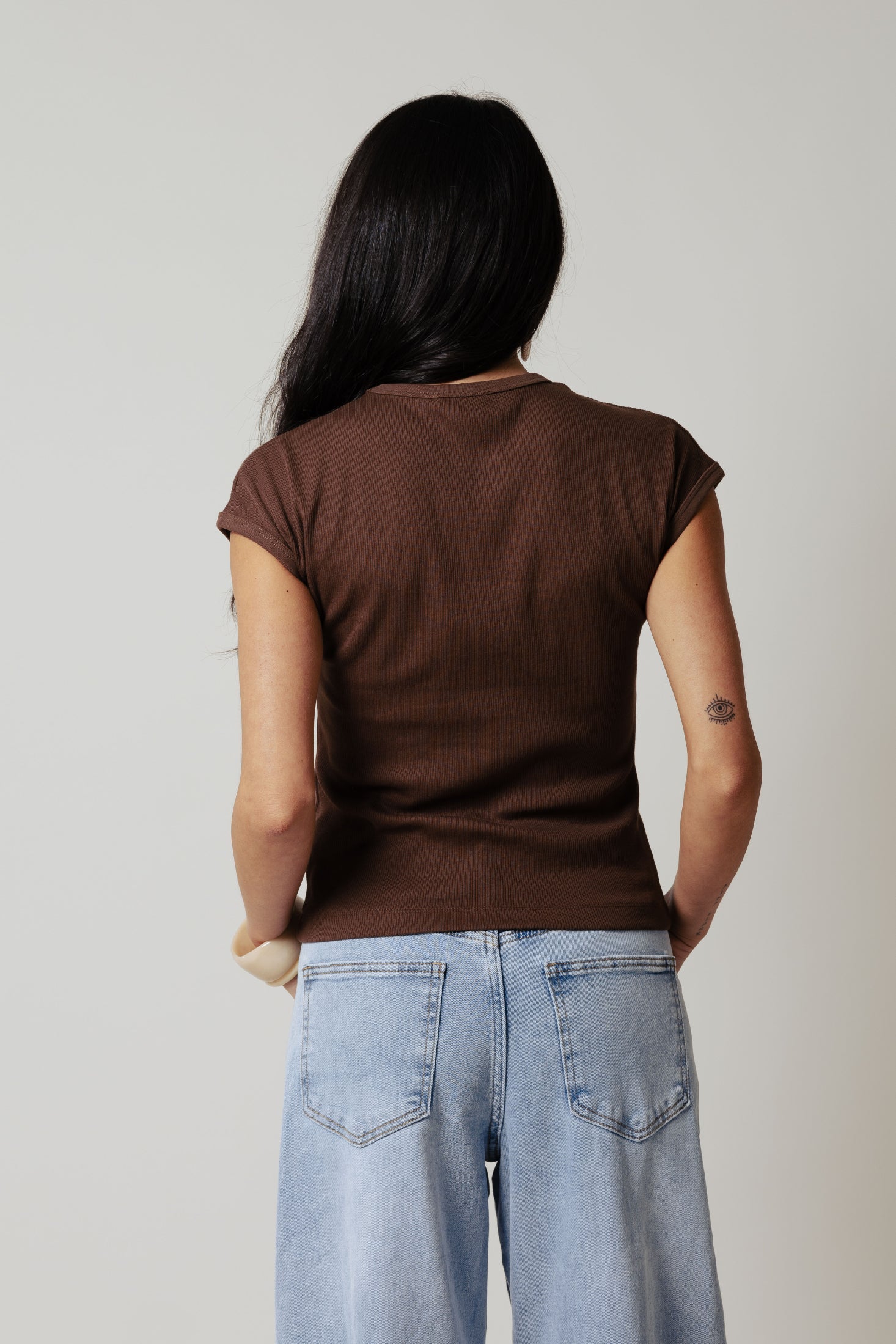 T- Shirt manica aletta |Colore:Tabacco