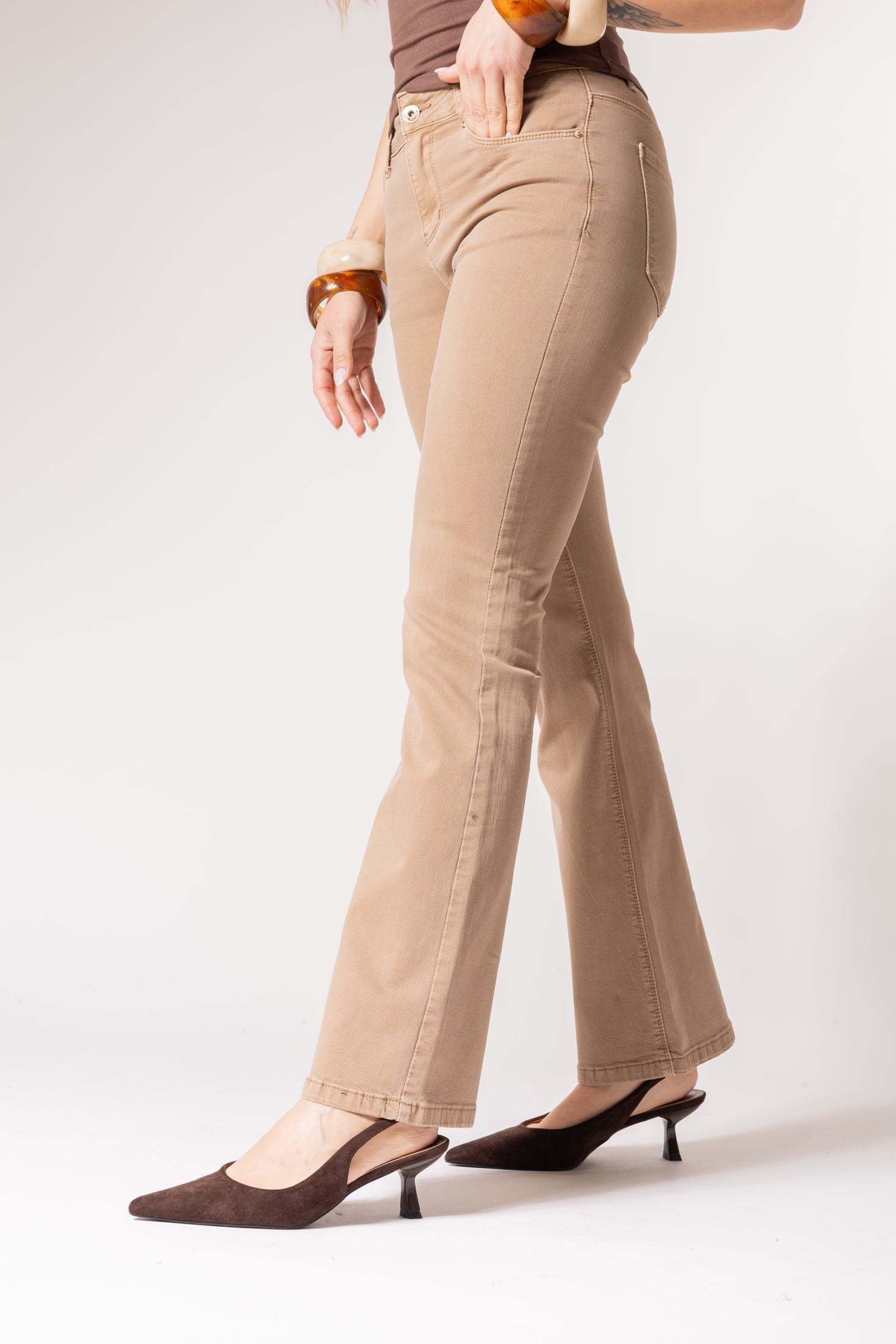 jeans colorato Bootcut|Colore:Cappuccino