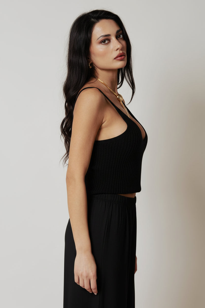 Top in filo|Colore:Nero