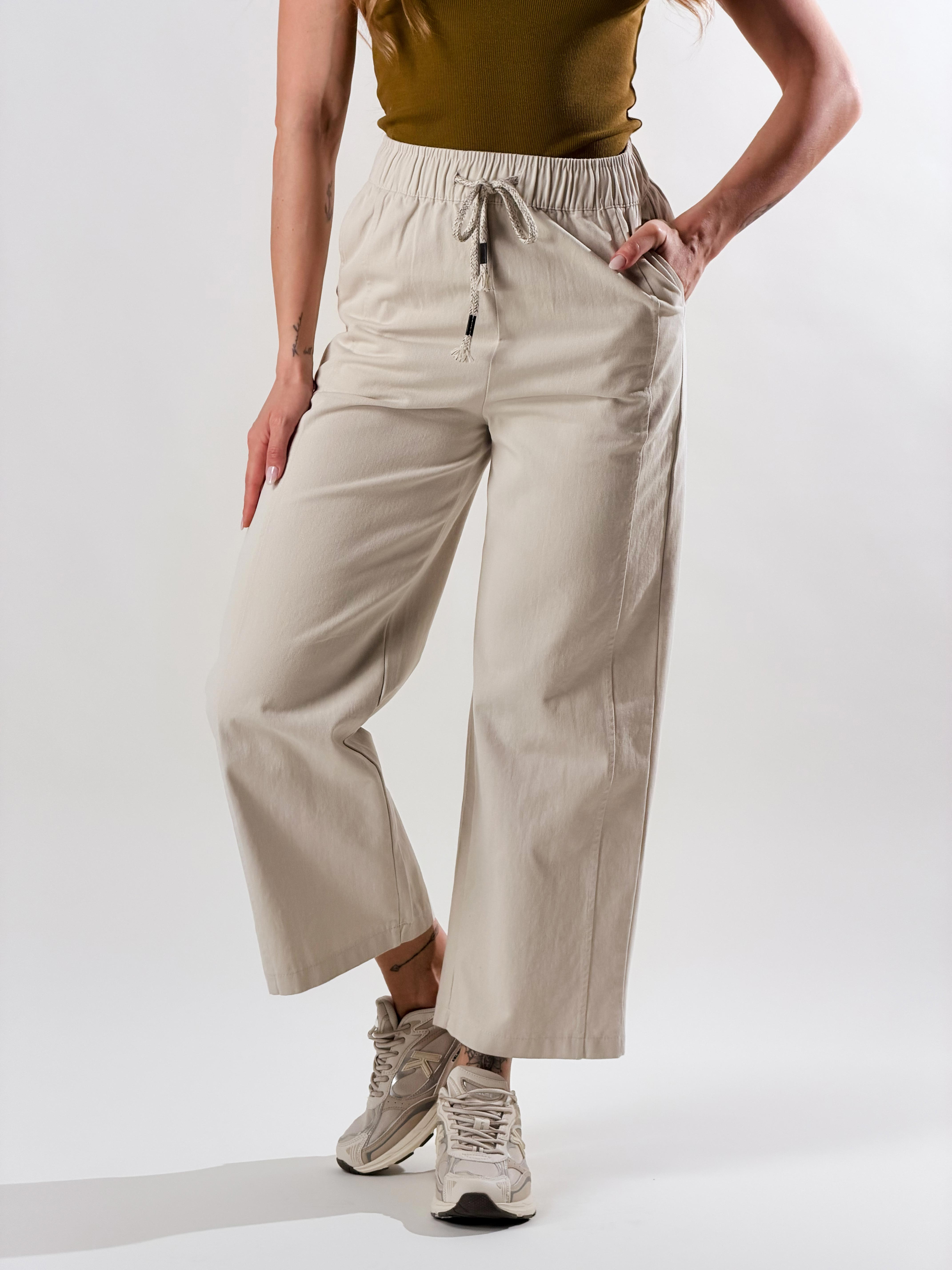 Pantalone Chinos con cuciture latearli|Colore:Beige