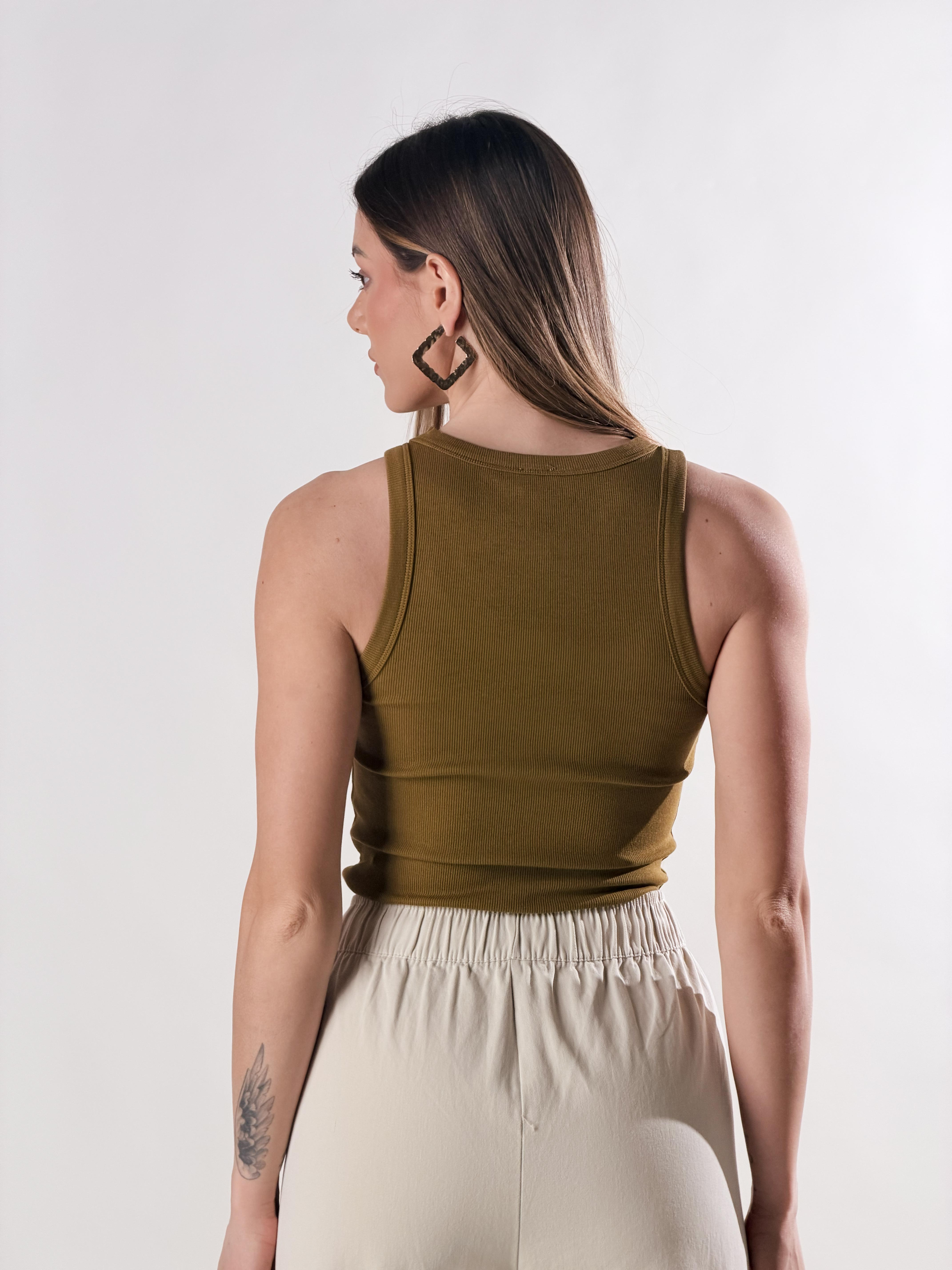Canotta Stella|Colore:Verde oliva