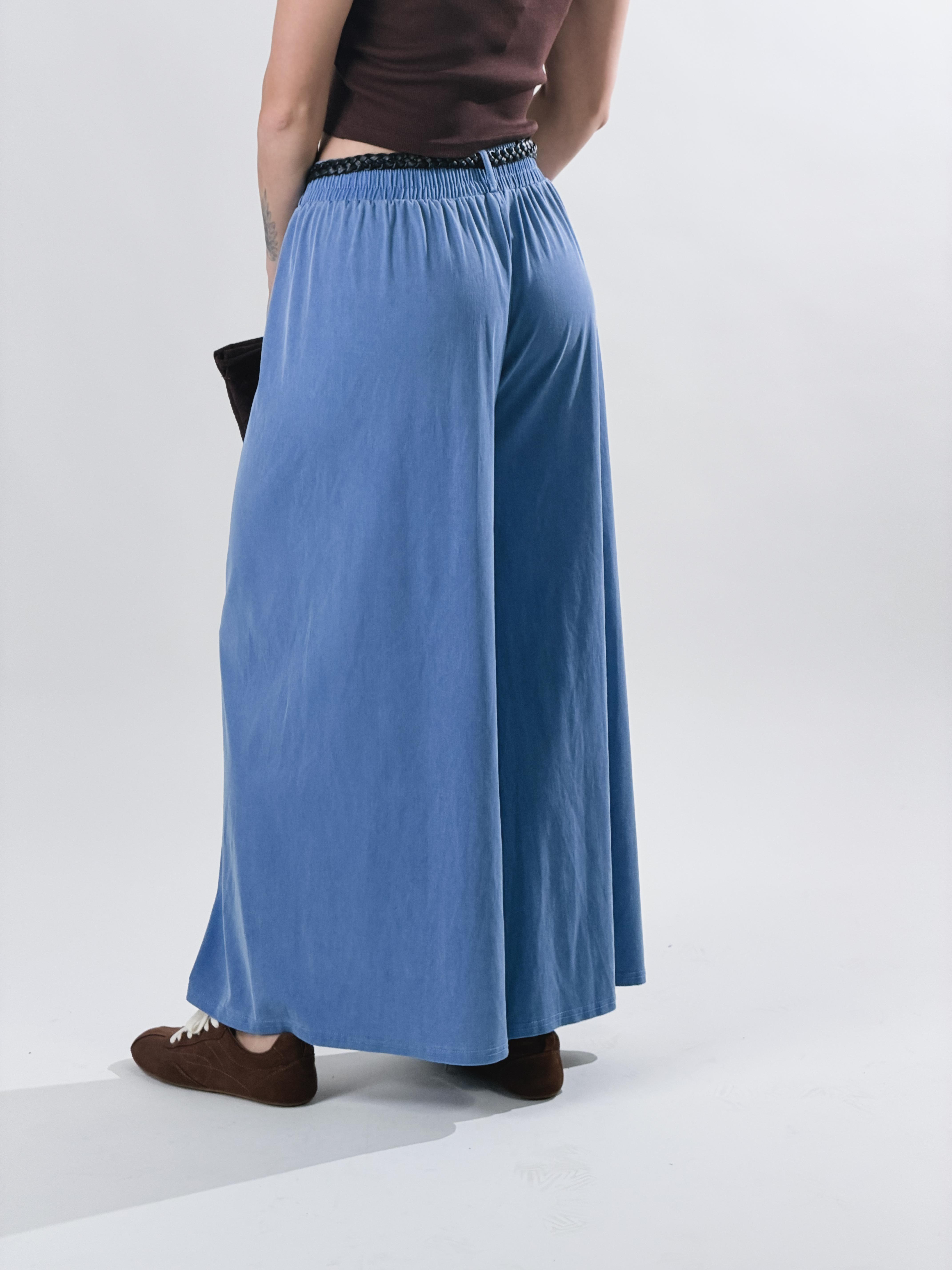 Pantalone Samurai effetto denim|Colore:Celeste