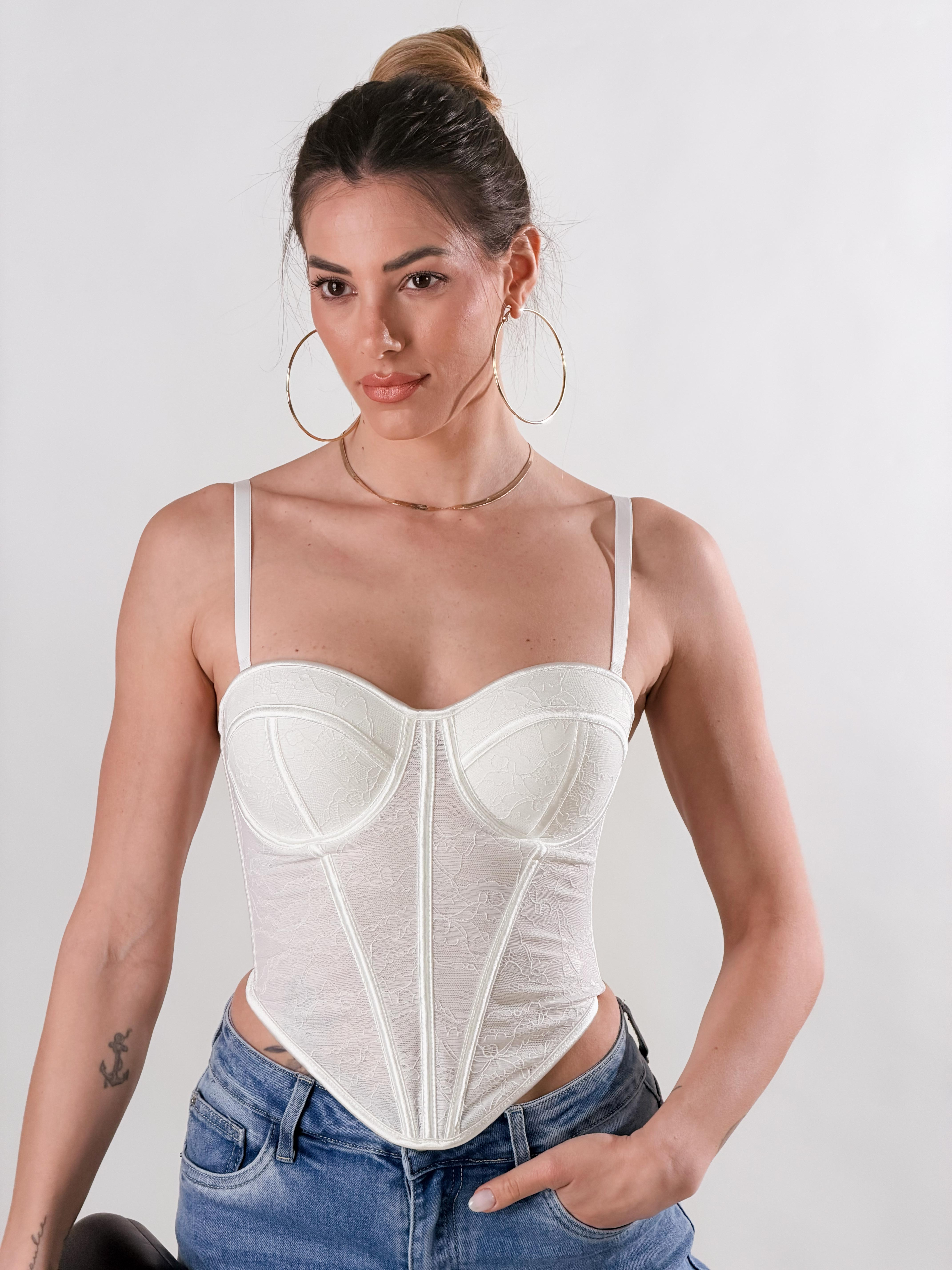 Top Bralette Pizzo|Colore:Bianco