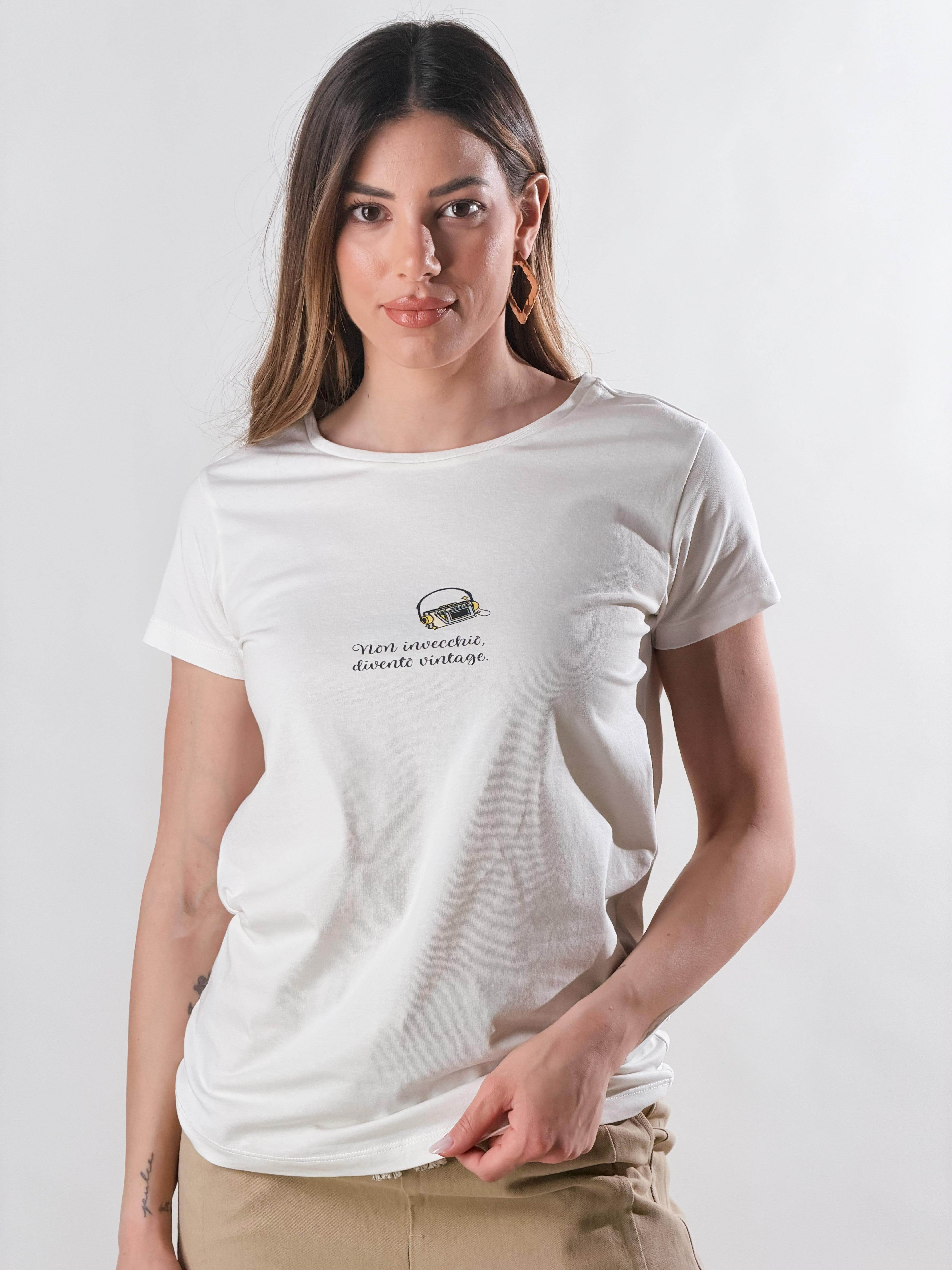 T-Shirt Stereo Vintage |Colore:Bianco latte