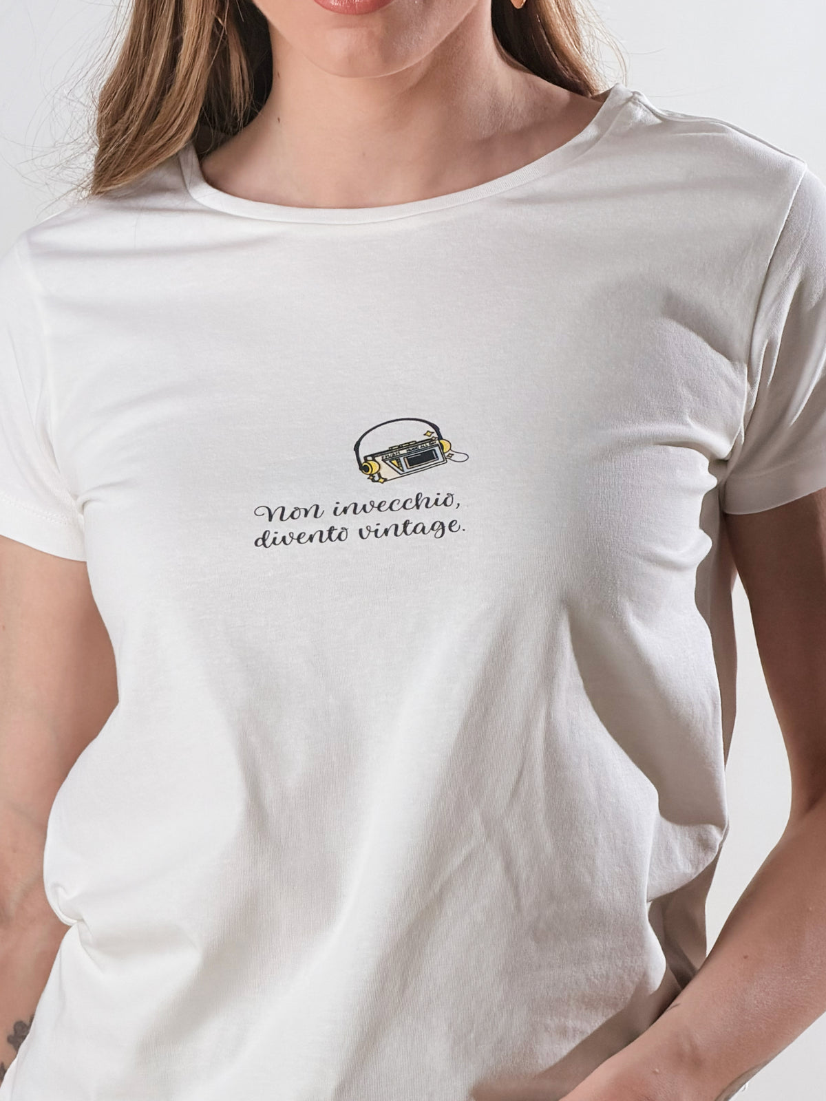 T-Shirt Stereo Vintage |Colore:Bianco latte
