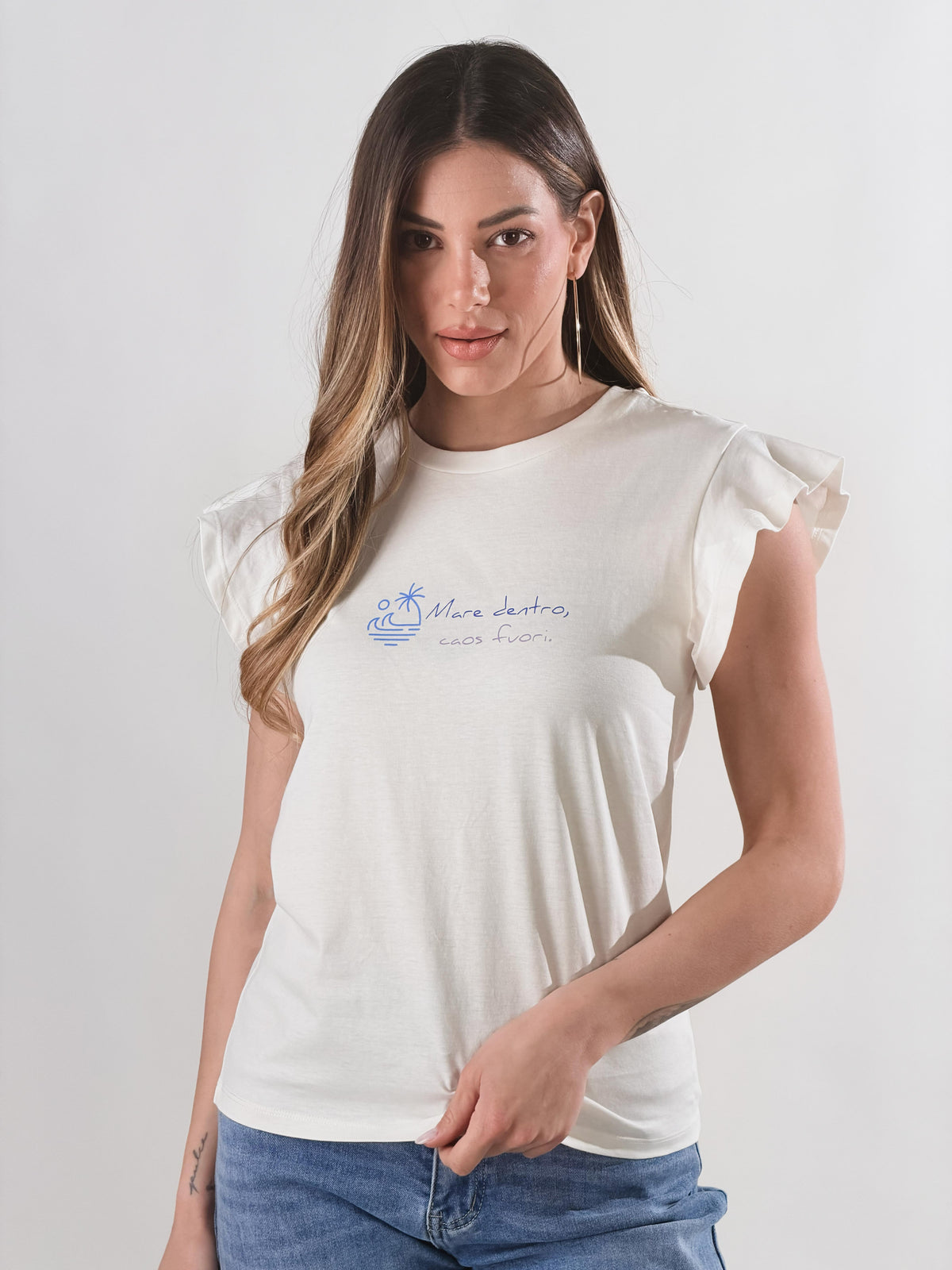 T-Shirt caos dentro|Colore:Bianco latte