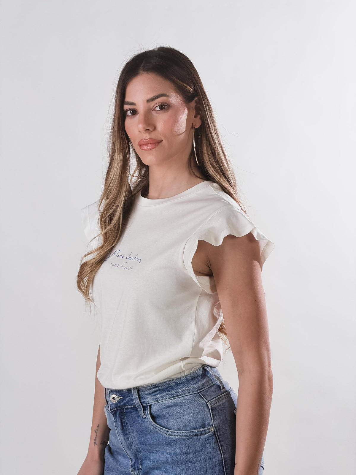 T-Shirt caos dentro|Colore:Bianco latte