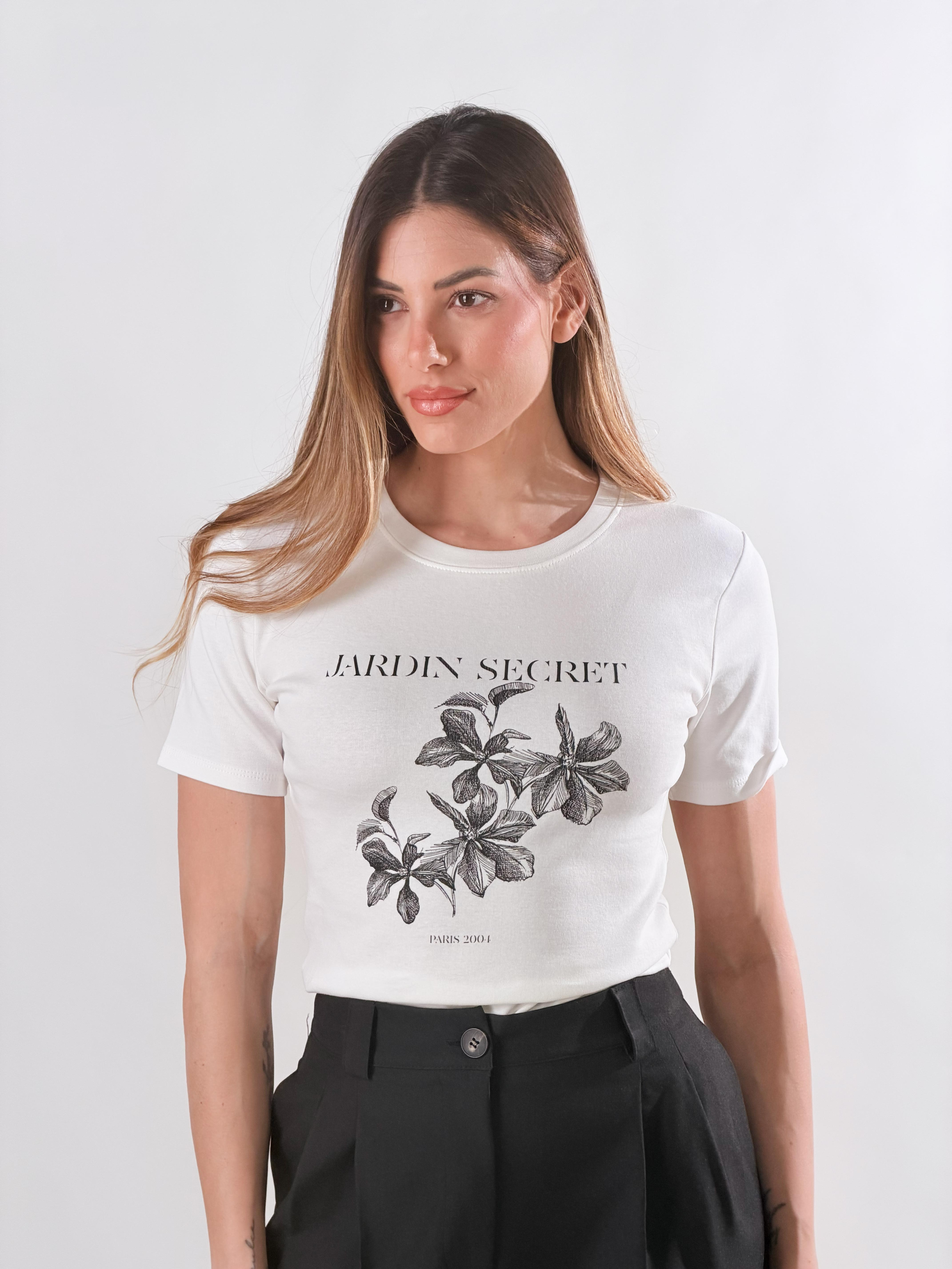 T-Shirt Jardin Secret|Colore:Bianco latte