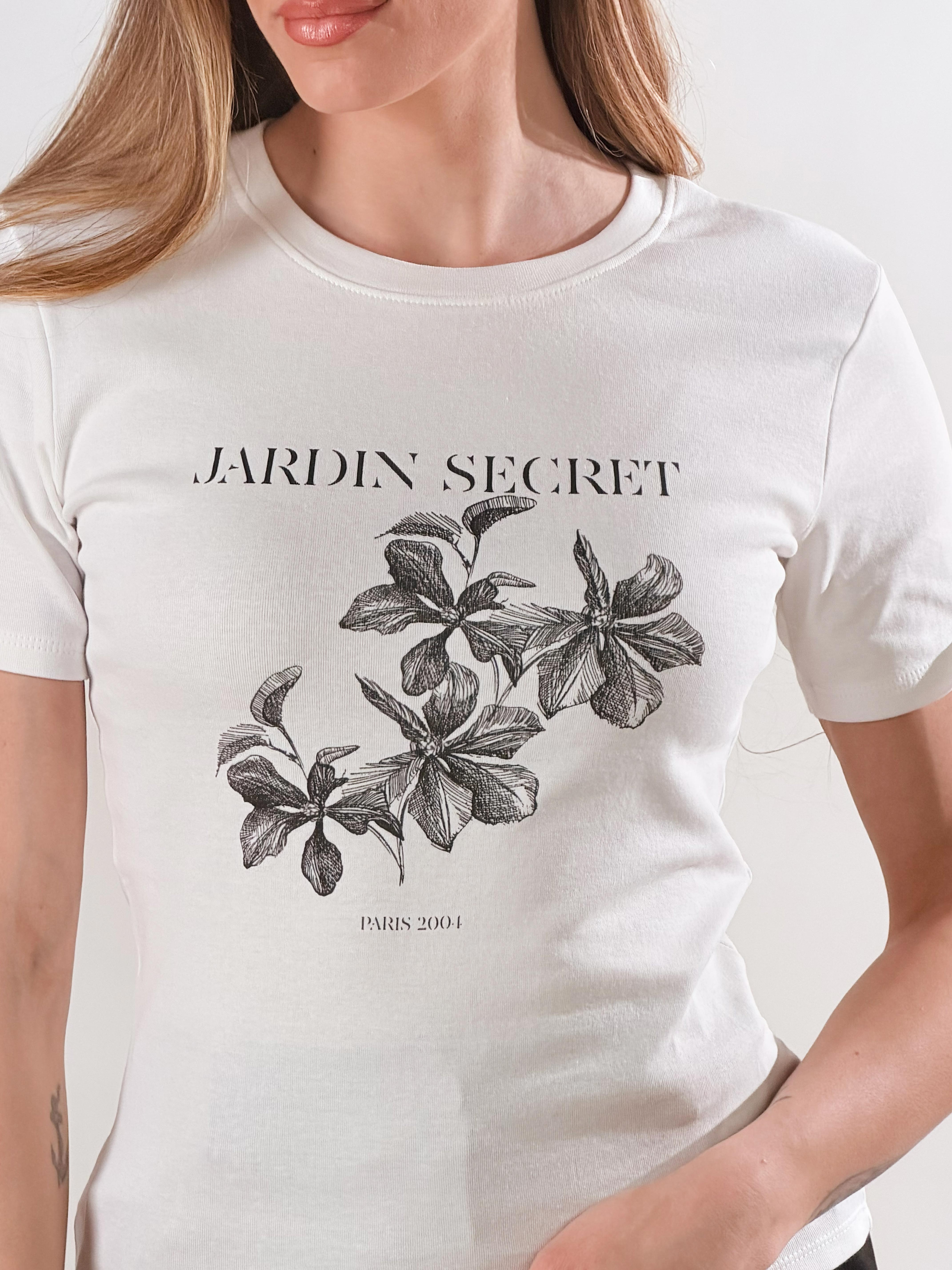 T-Shirt Jardin Secret|Colore:Bianco latte